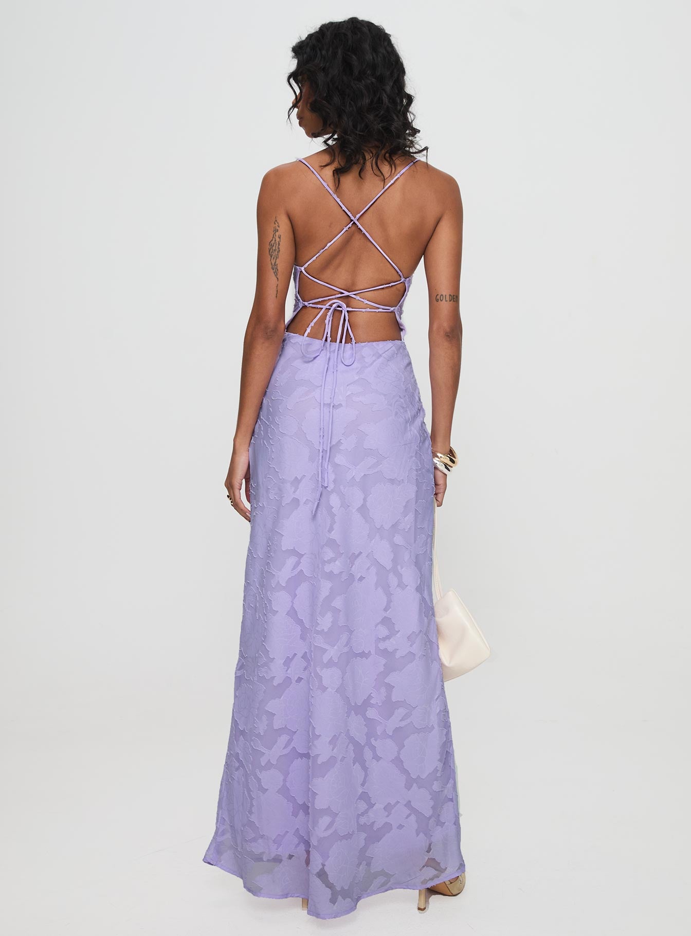Celena Maxi Dress Lilac Burnout-Vipp Girl