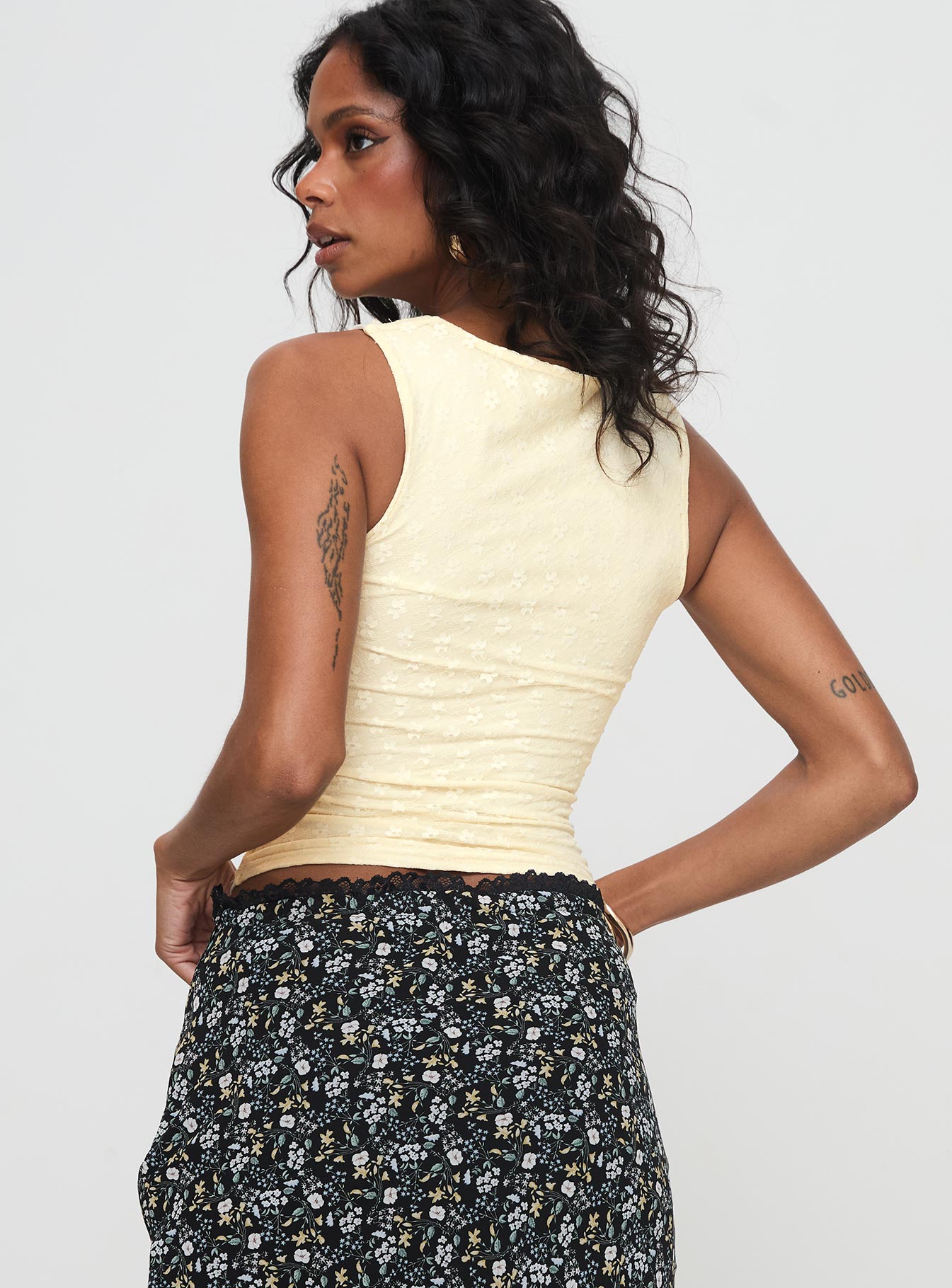 Martiney Twisted Tank Top Yellow-Vipp Girl