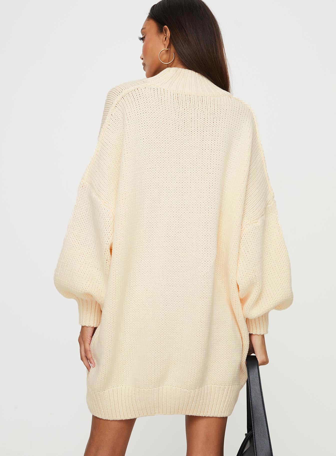 Davitian Sweater Mini Dress Beige-Vipp Girl