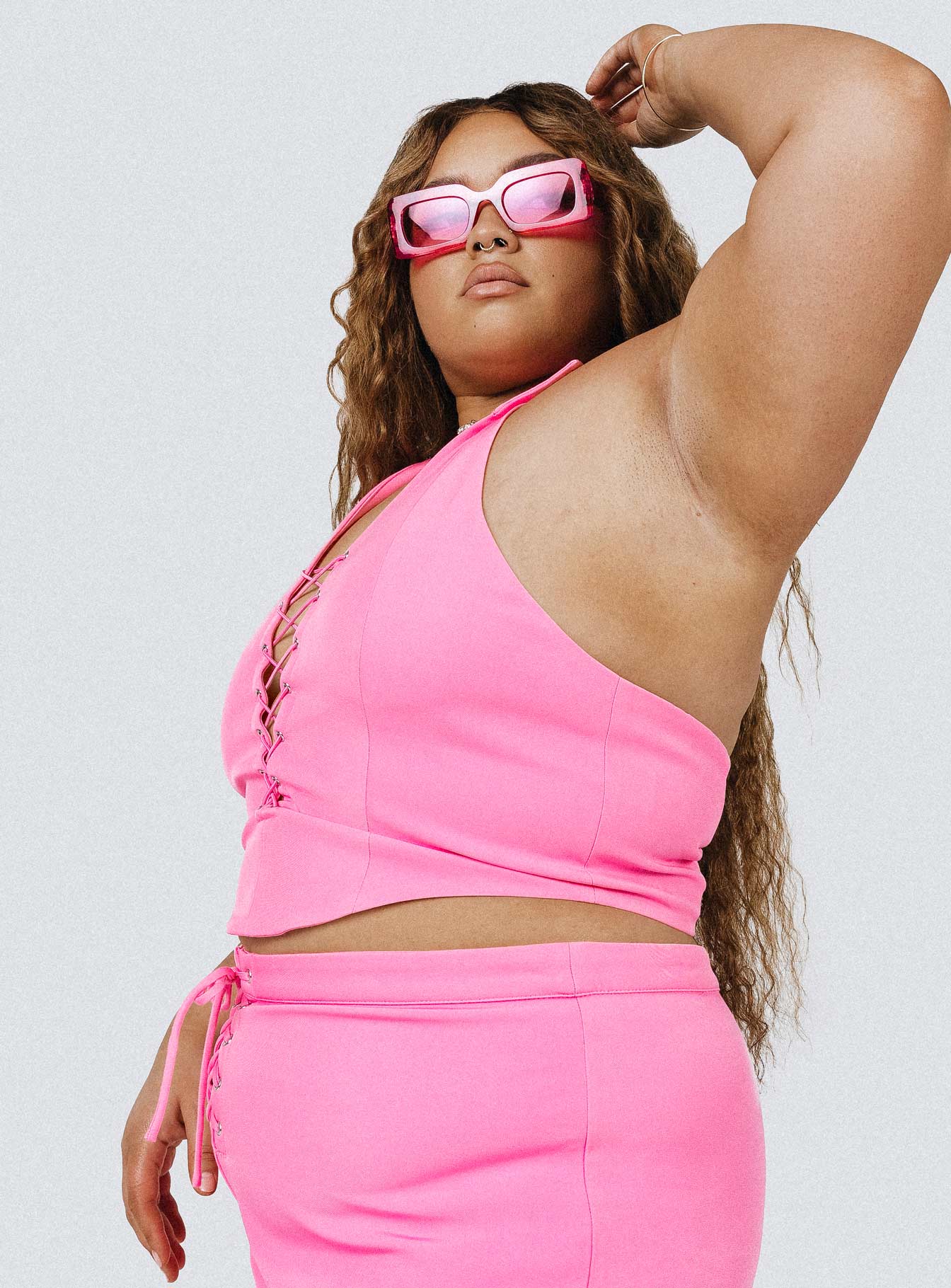 Marcia Vest Top Pink Curve-Vipp Girl