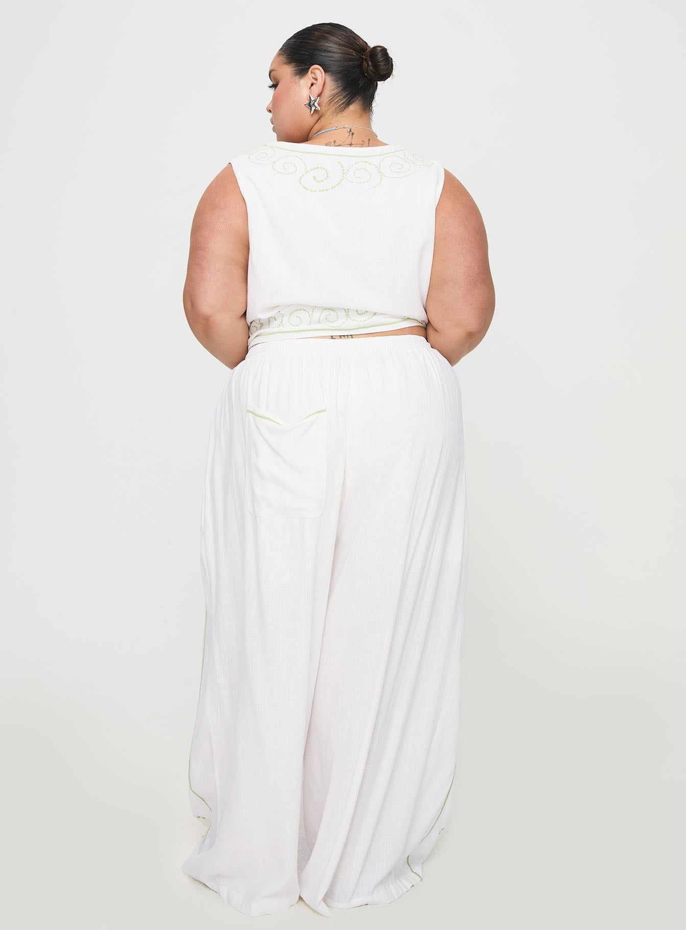 Kindred Pants White / Green Curve-Vipp Girl