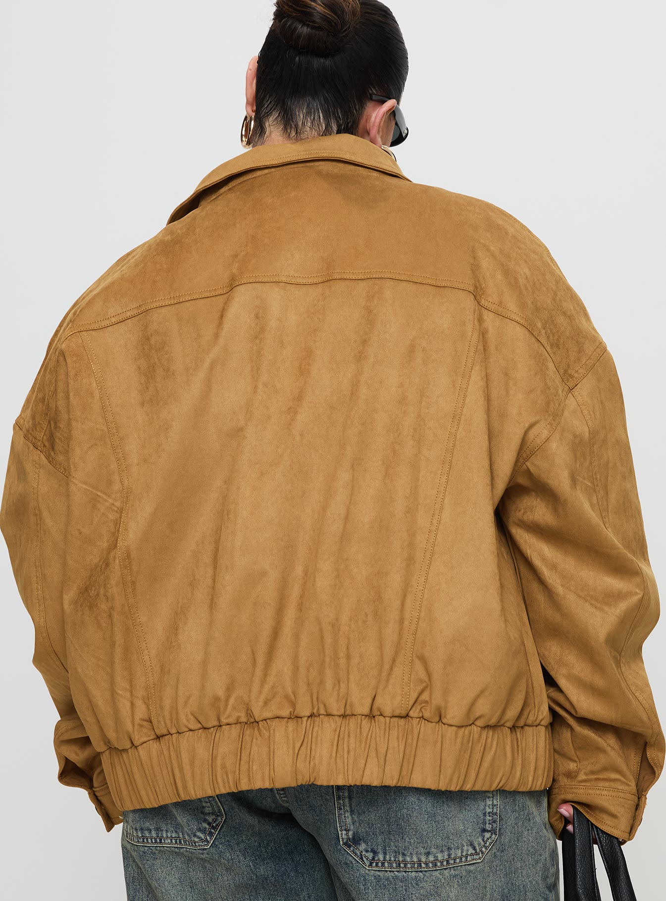 Ristretto Faux Suede Bomber Brown-Vipp Girl