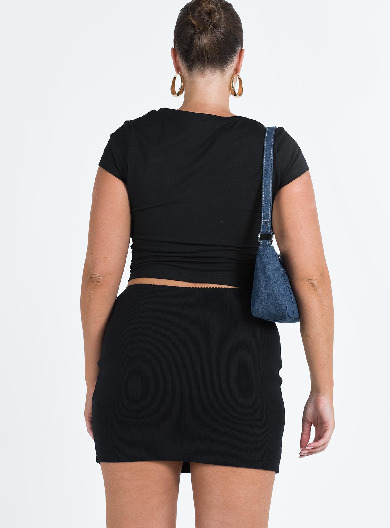 Kael Mid Rise Mini Skirt Black-Vipp Girl