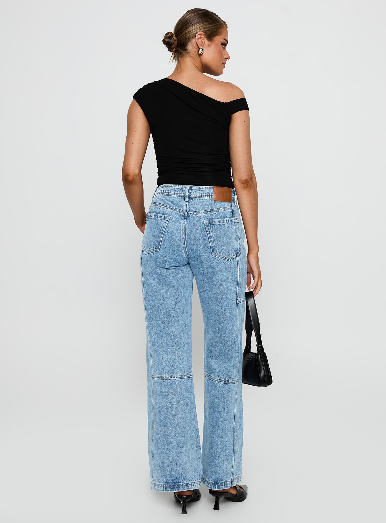 Chad Cargo High Rise Wide Leg Jeans Mid Wash-Vipp Girl