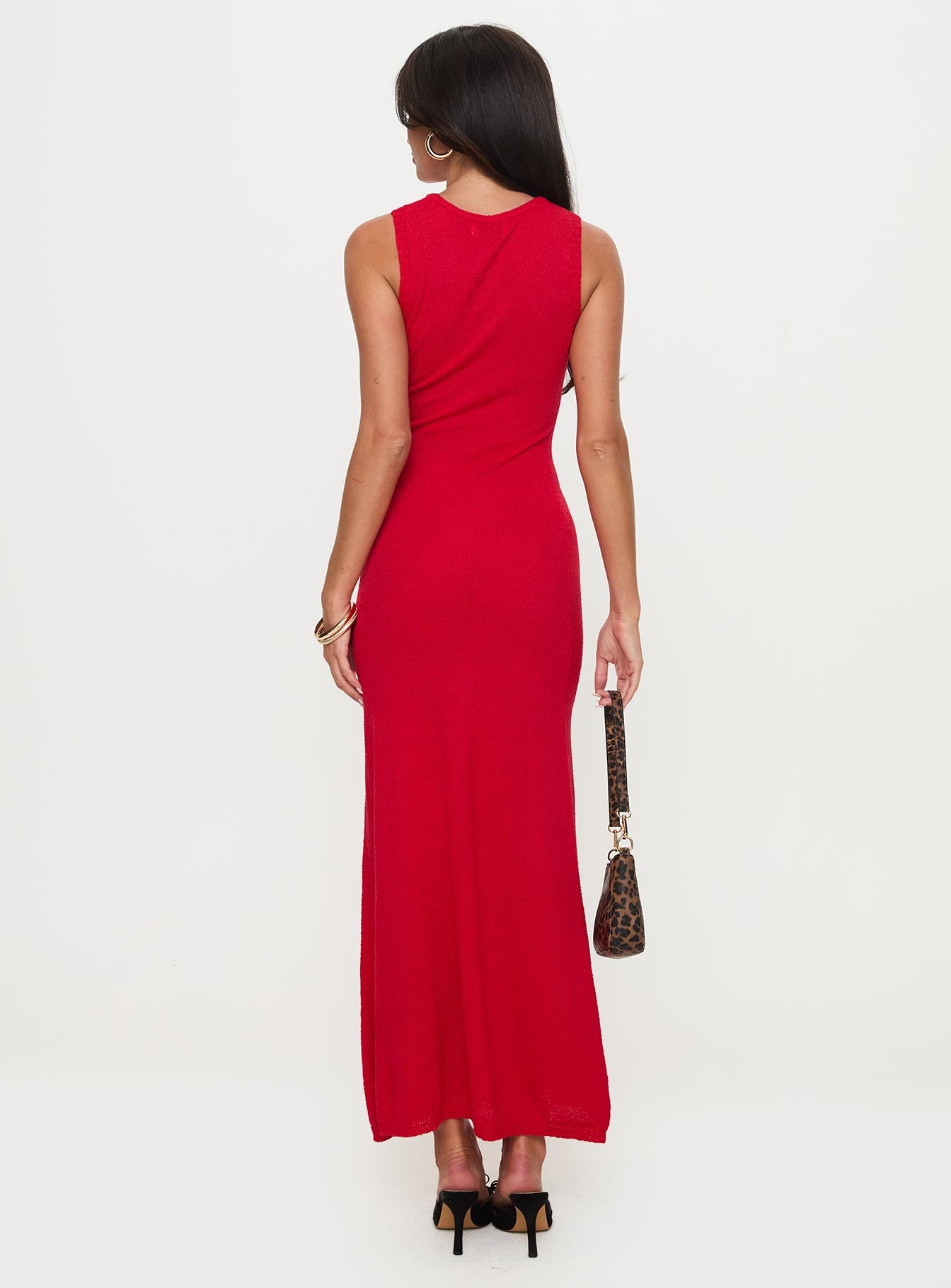 Maebie Knit Maxi Dress Red-Vipp Girl