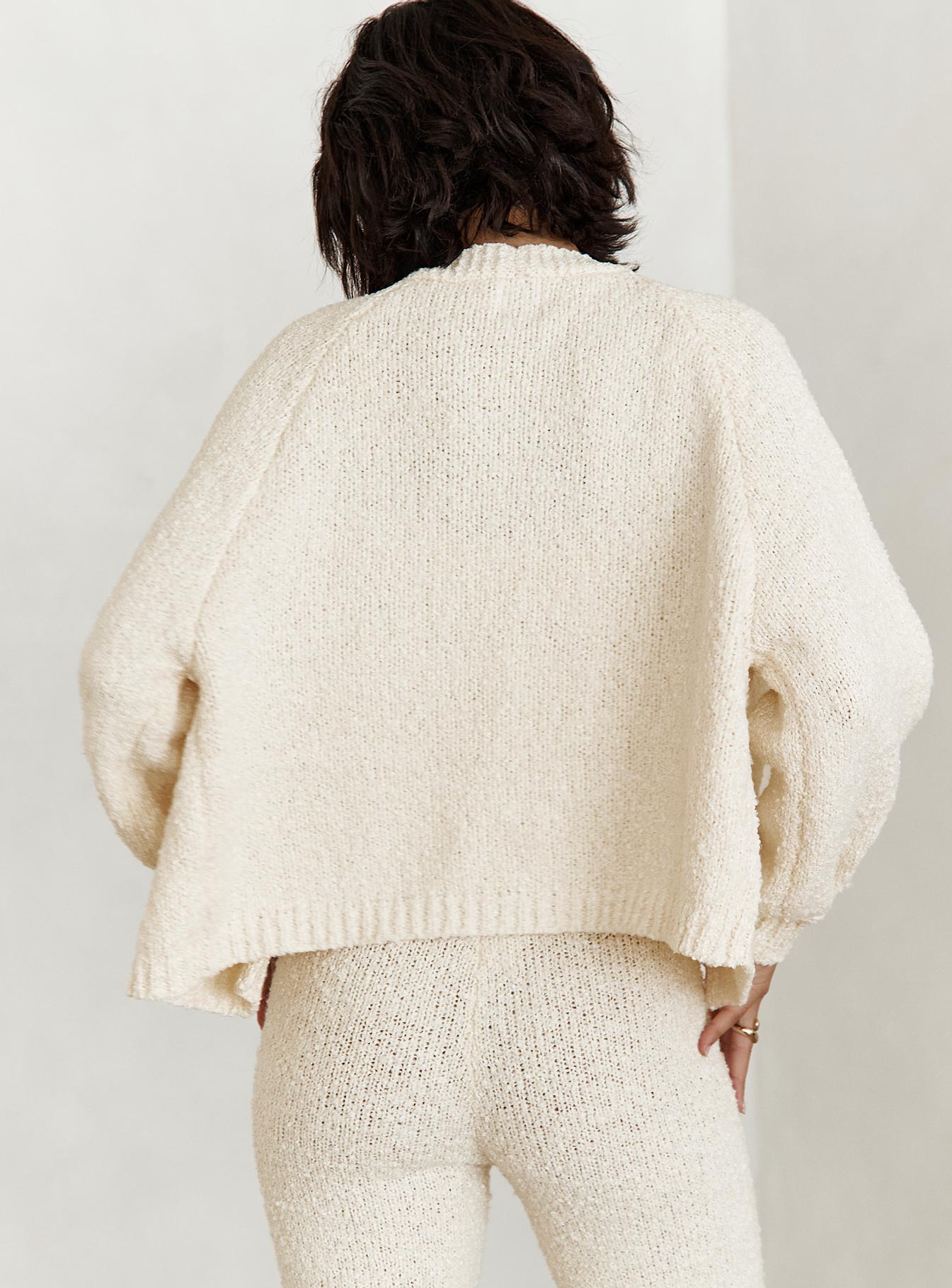 Mittens Boucle Cardigan Cream-Vipp Girl