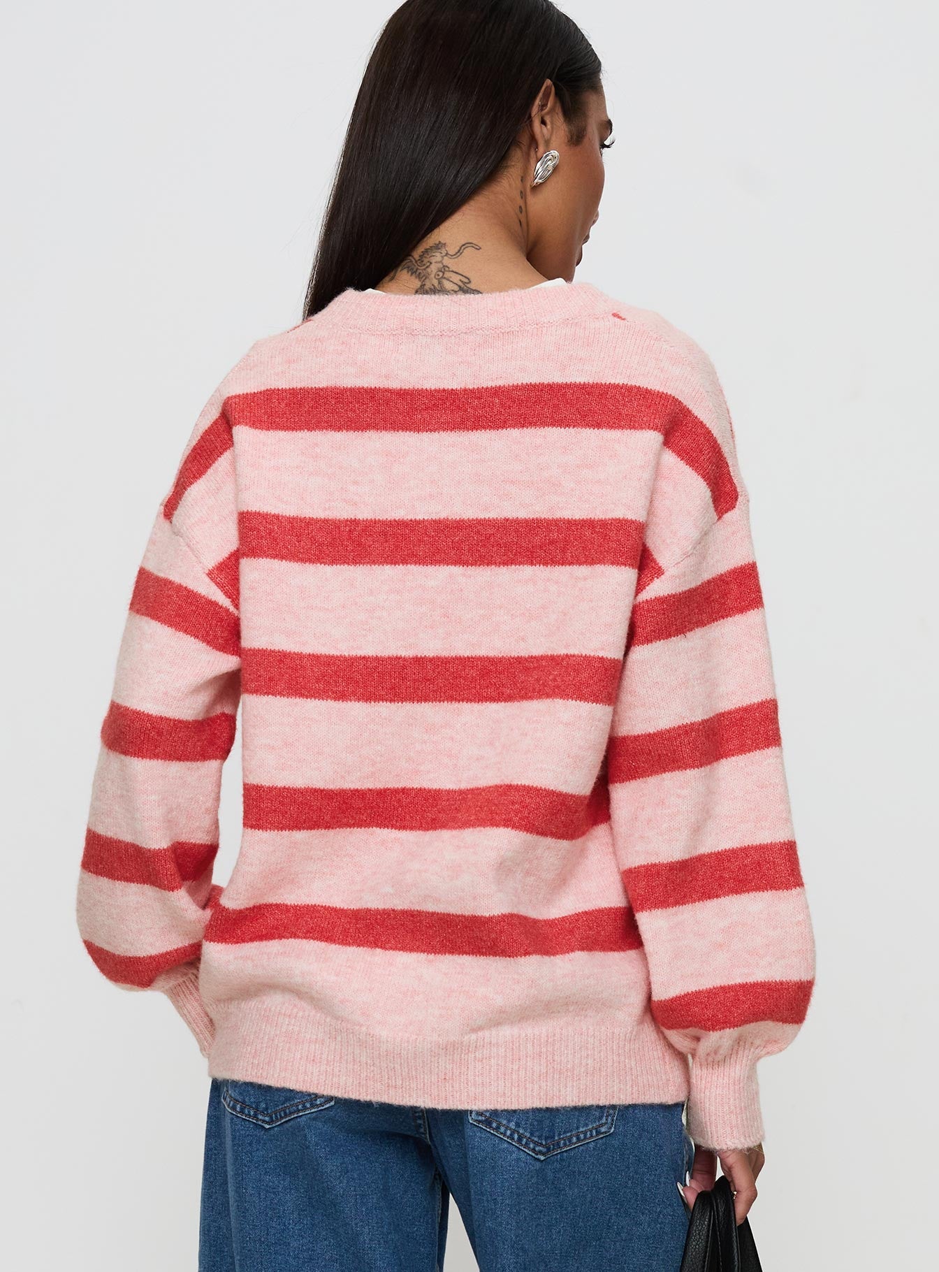Ryanna Sweater Pink / Red Stripe-Vipp Girl