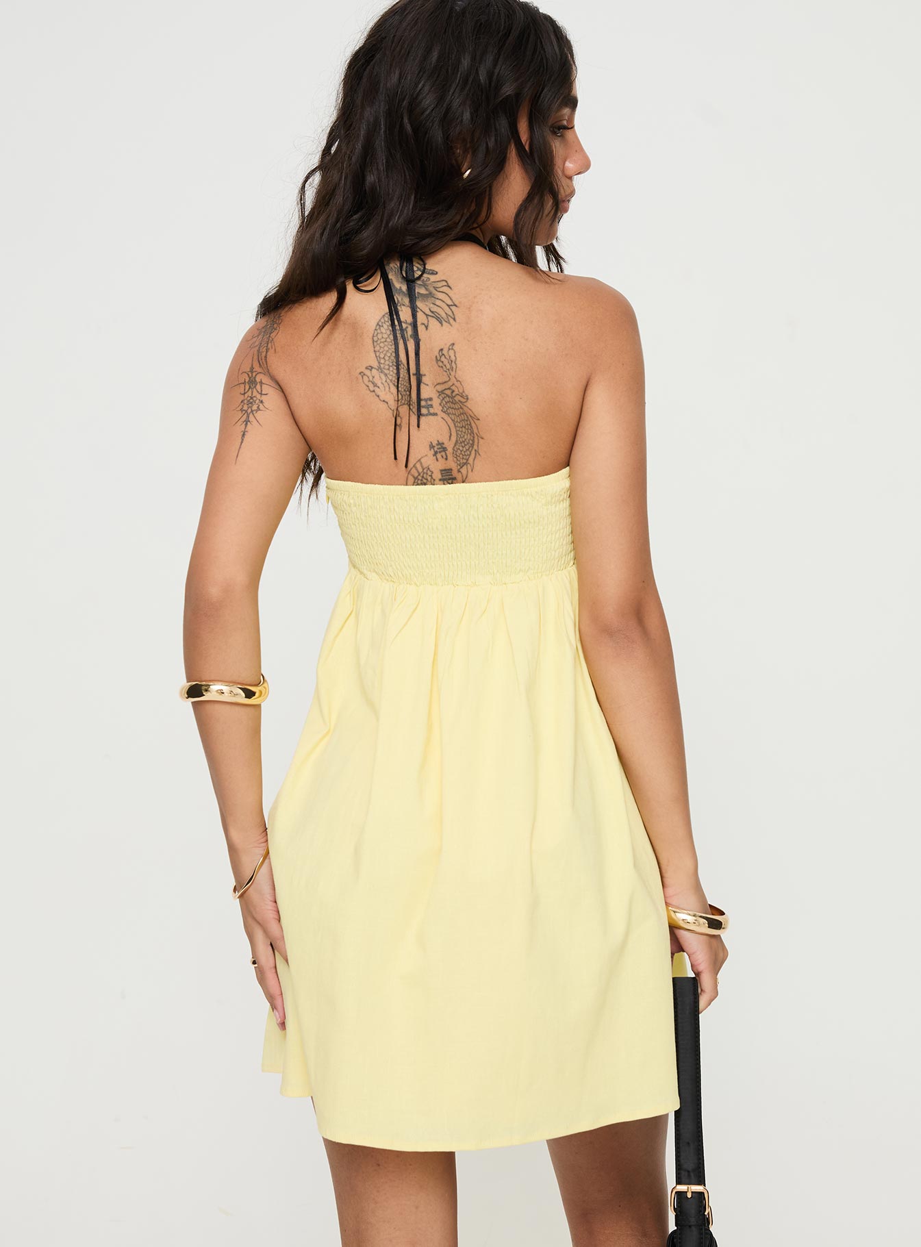 Osment Strapless Mini Dress Lemon-Vipp Girl