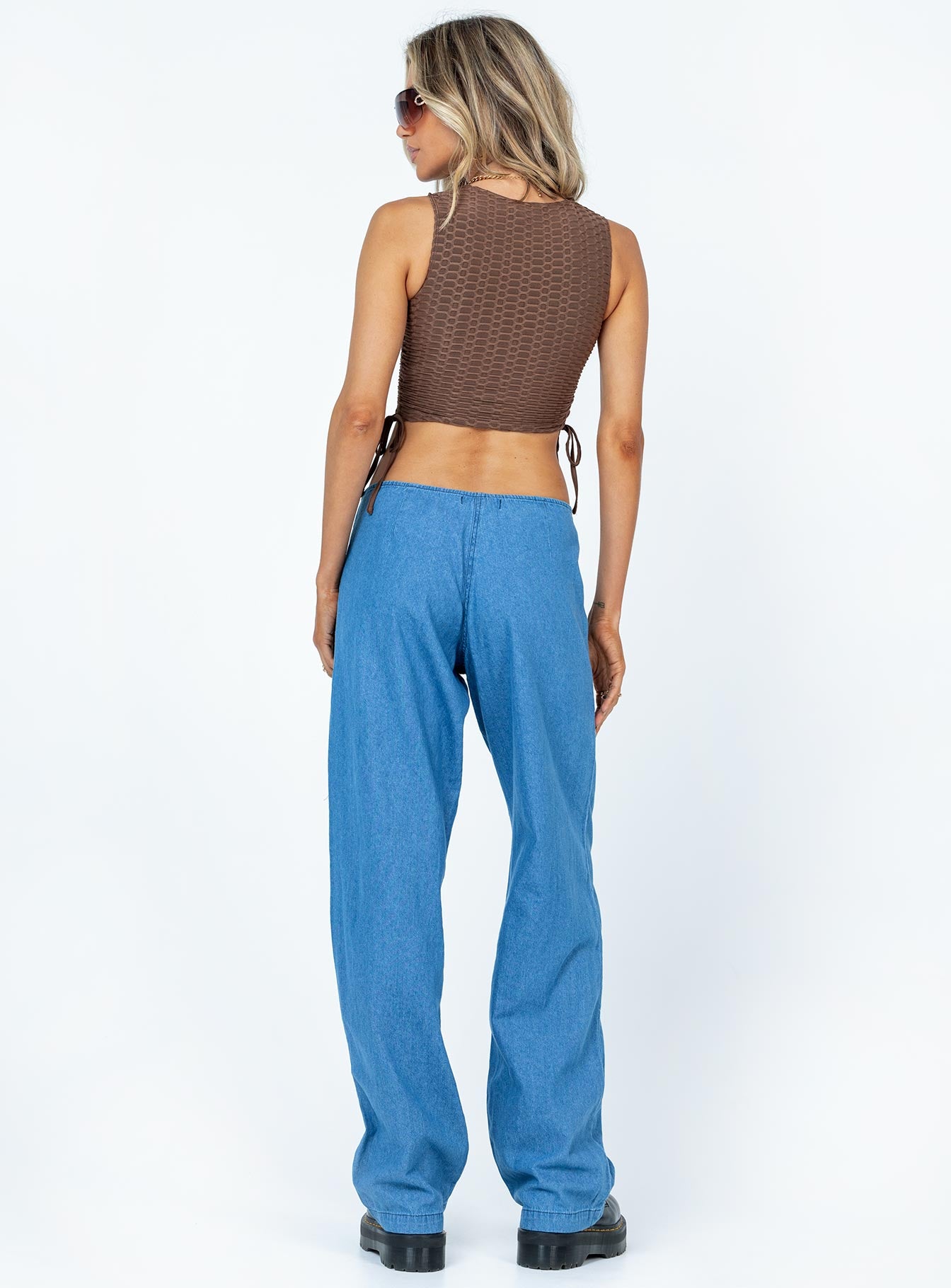 Motel Sedna Trouser Denim Stone Wash Blue-Vipp Girl