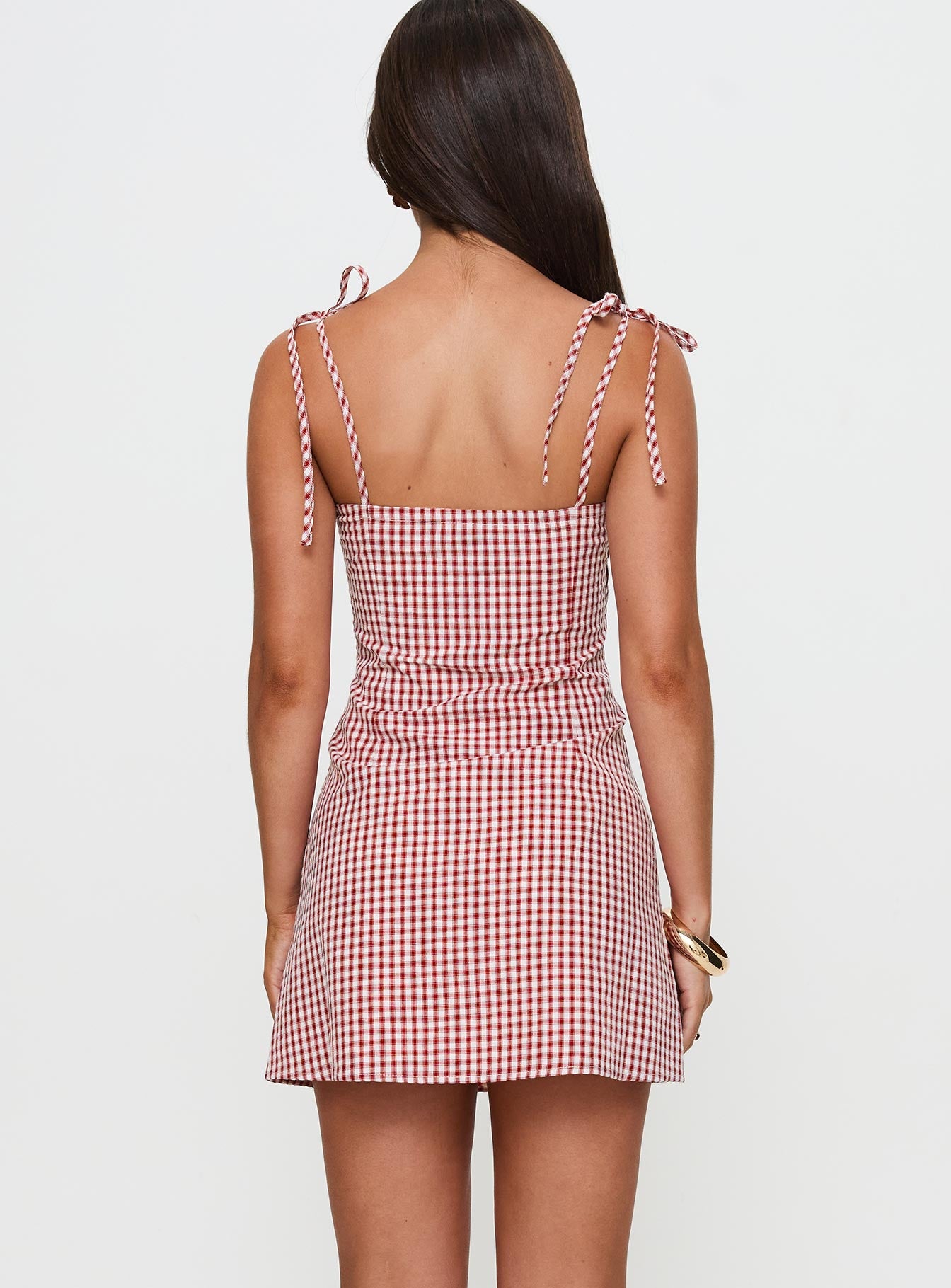 Burkes Mini Dress Red Check-Vipp Girl