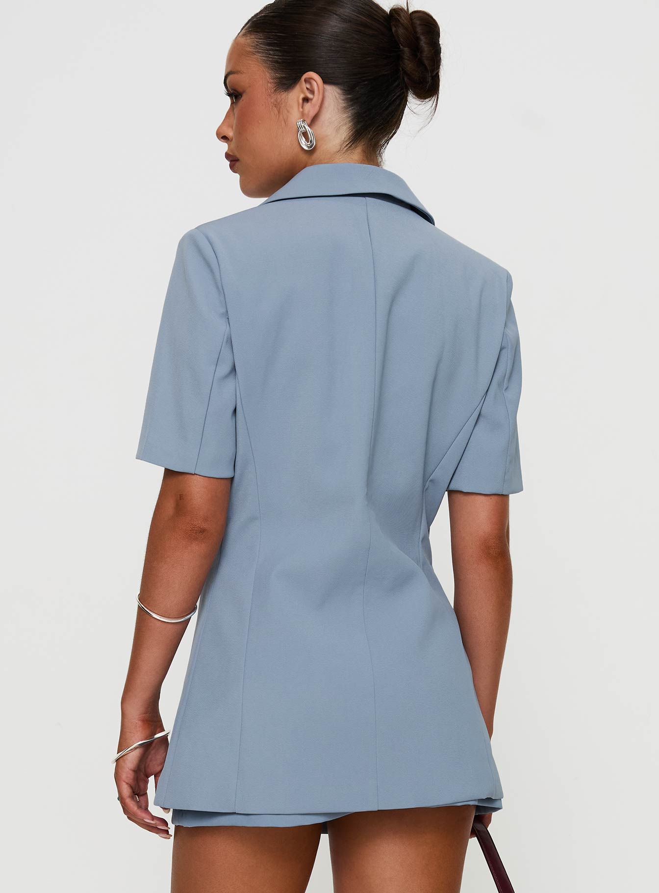 Bisou Bisou Short Sleeved Blazer Blue-Vipp Girl