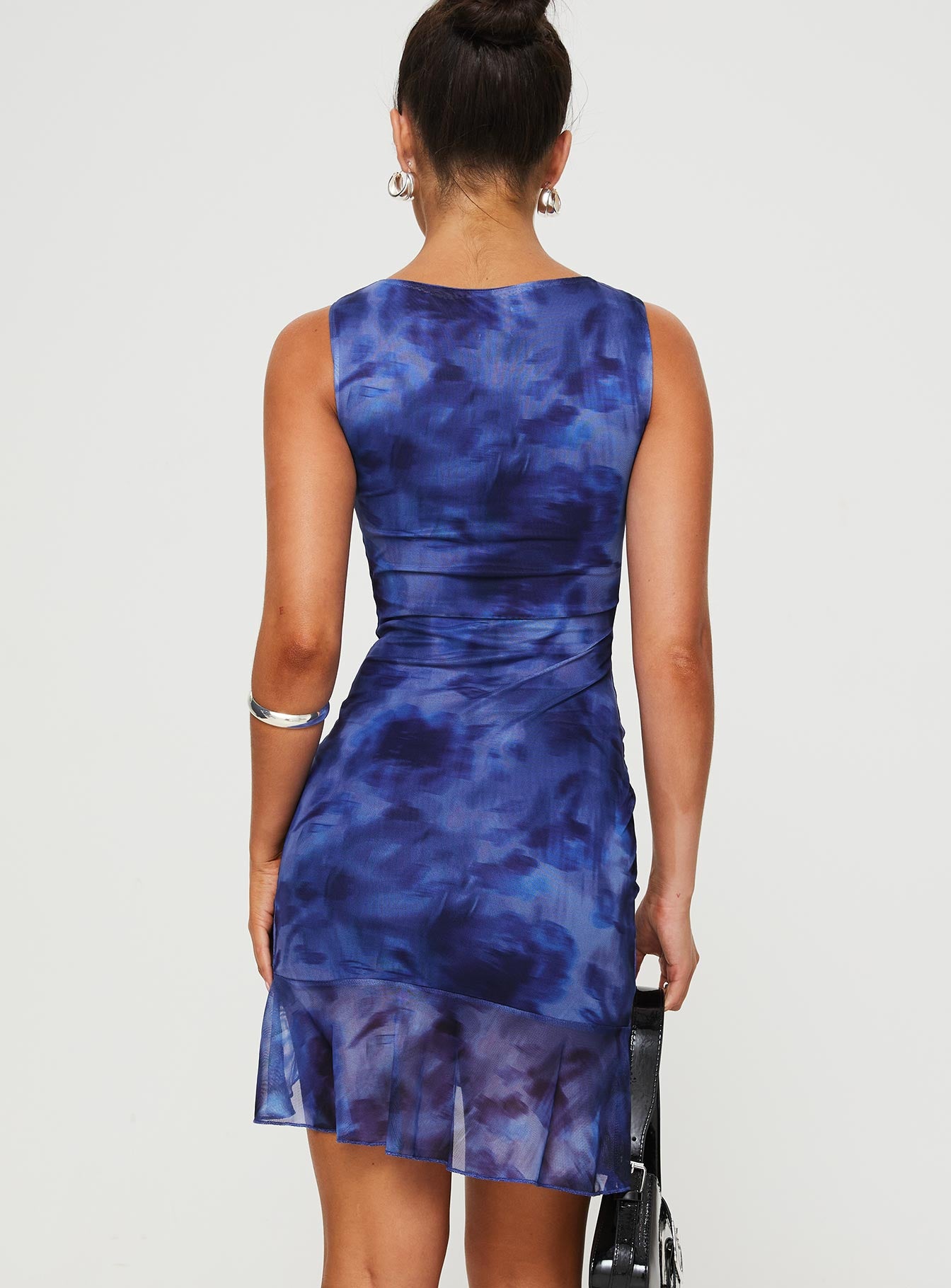 Molita Ruffle Hem Dress Mini Dress Navy-Vipp Girl