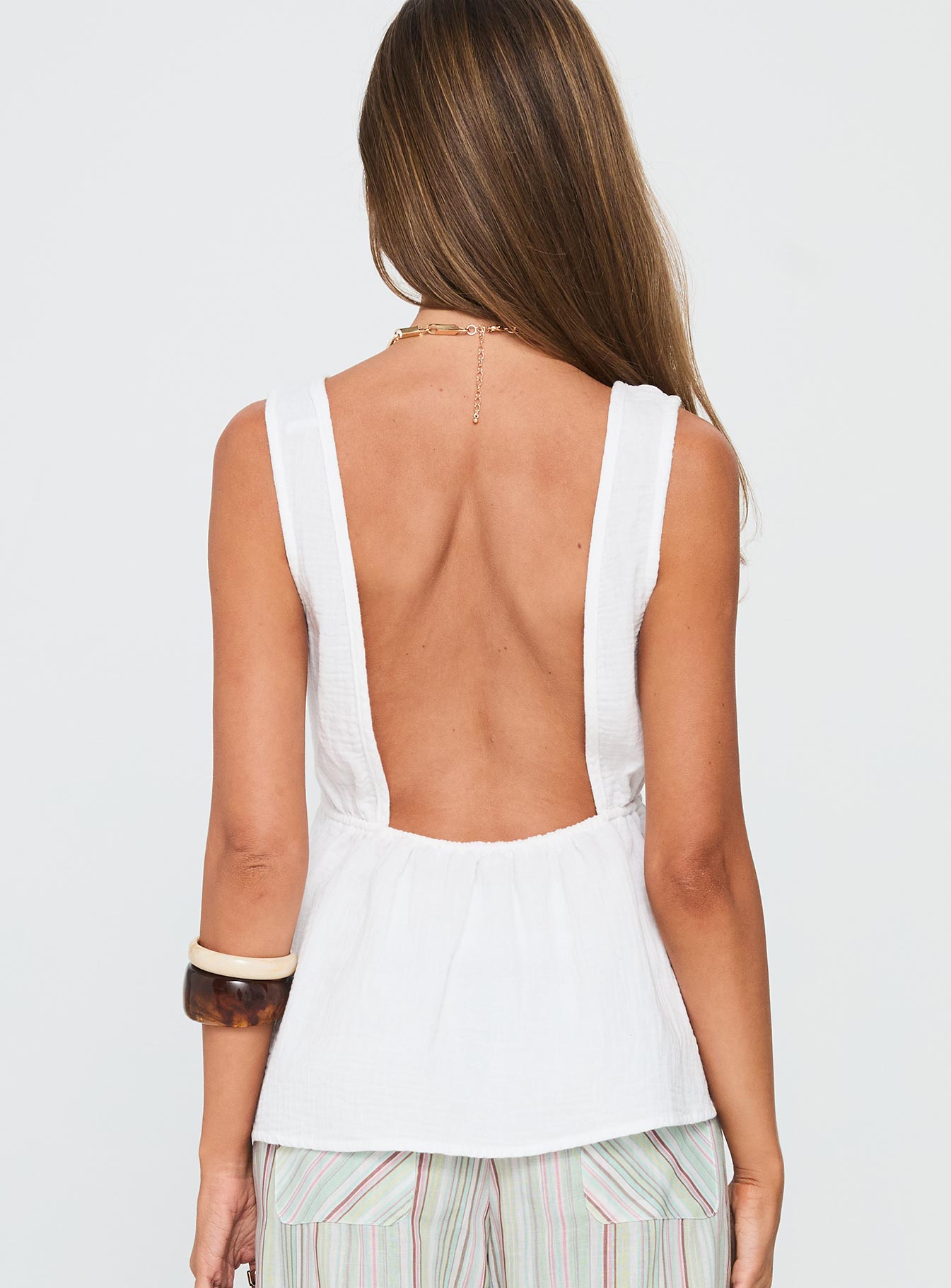 Dianna Babydoll Cami Top White-Vipp Girl