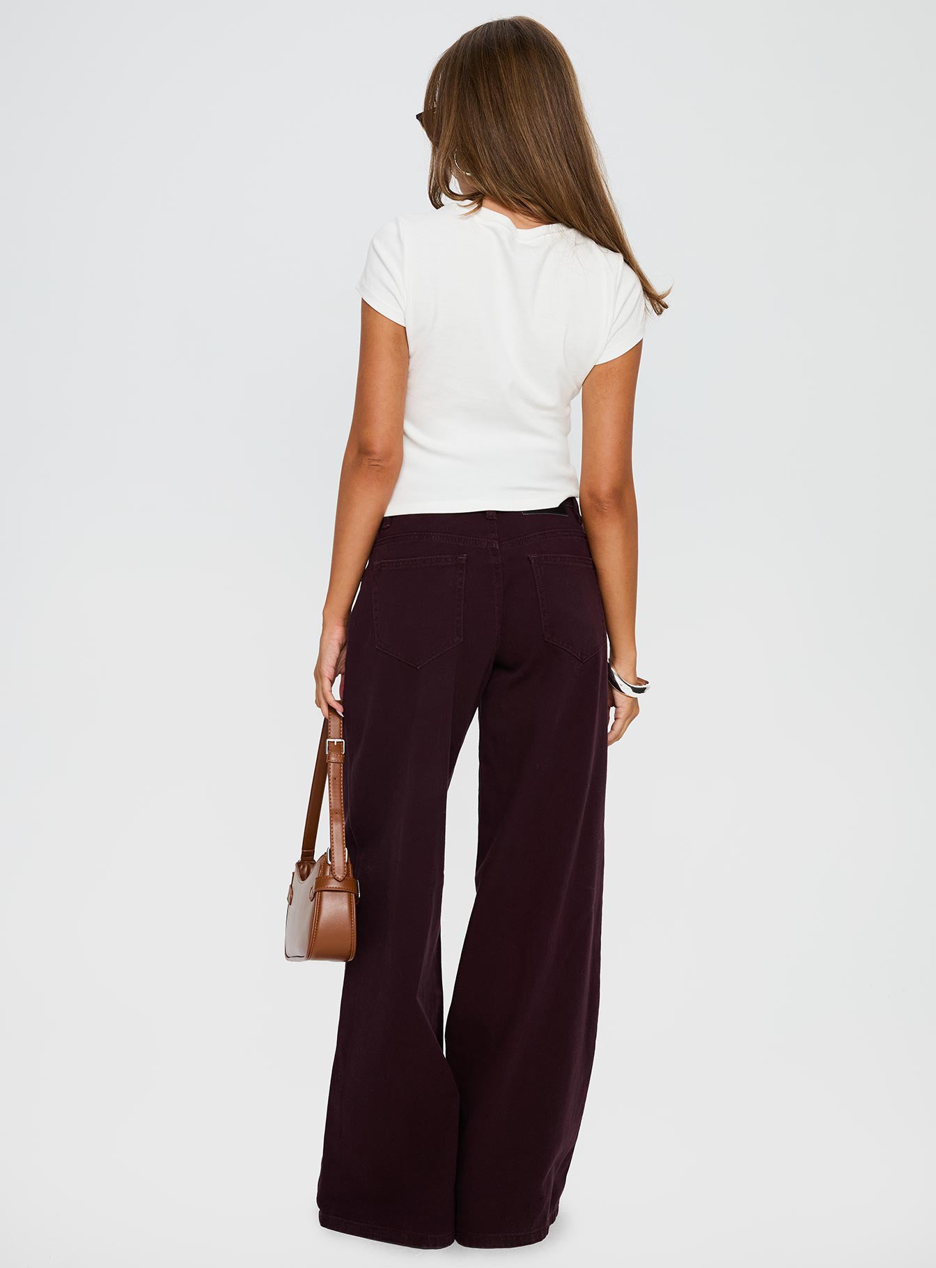 Big News Mid Rise Wide Leg Jeans Currant-Vipp Girl