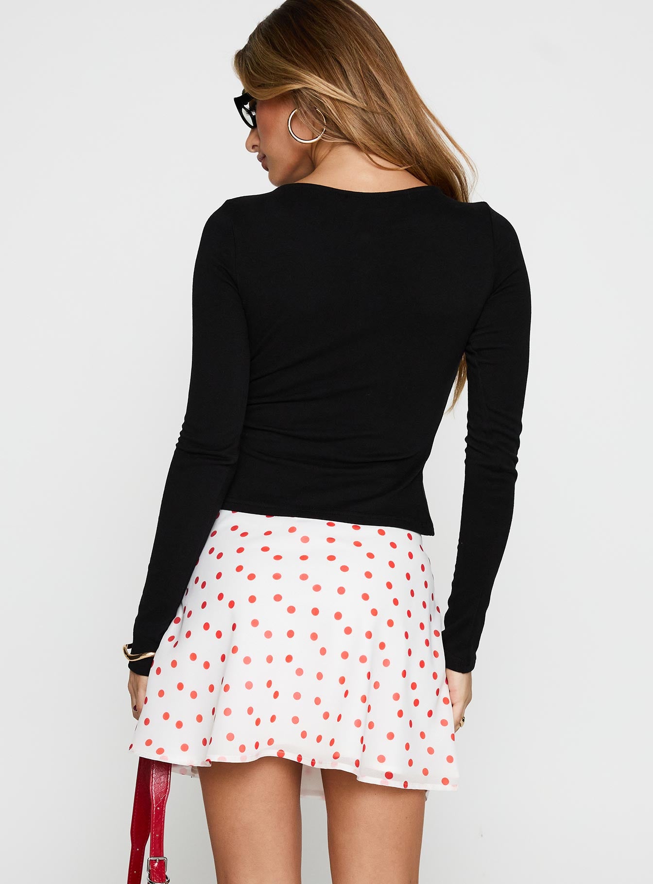 Dapple Bias Mini Skirt White / Red Polka-Vipp Girl