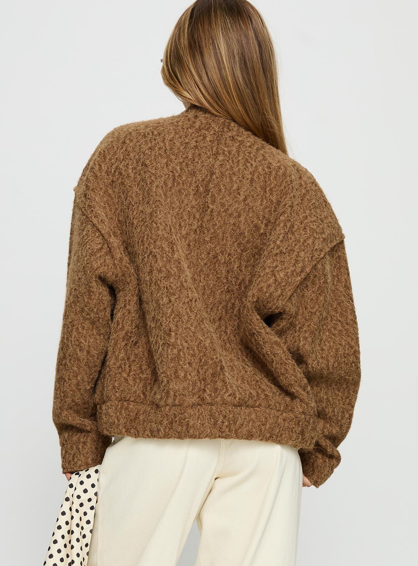 Kemberly Soft Textured Bomber Jacket Brown-Vipp Girl