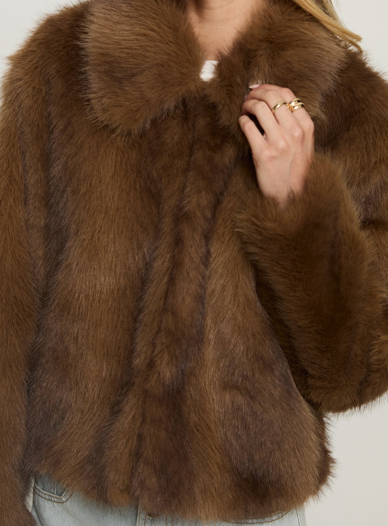 Dawnn Faux Fur Jacket Brown-Vipp Girl