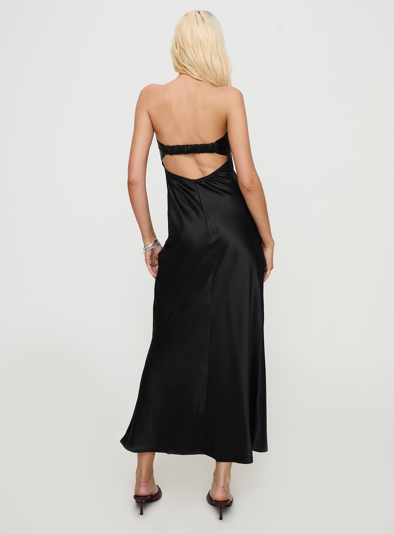 Phillipa Strapless Maxi Dress Black-Vipp Girl