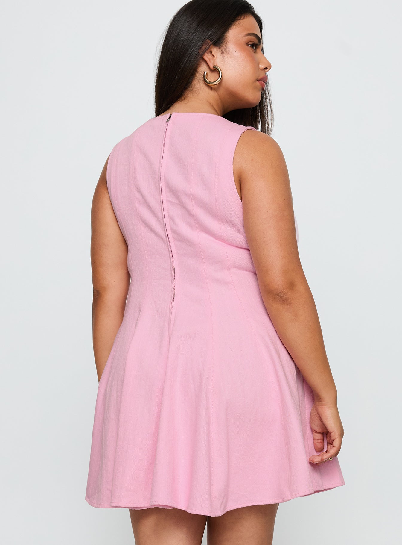 Precedence Keyhole Mini Dress Pink Curve-Vipp Girl