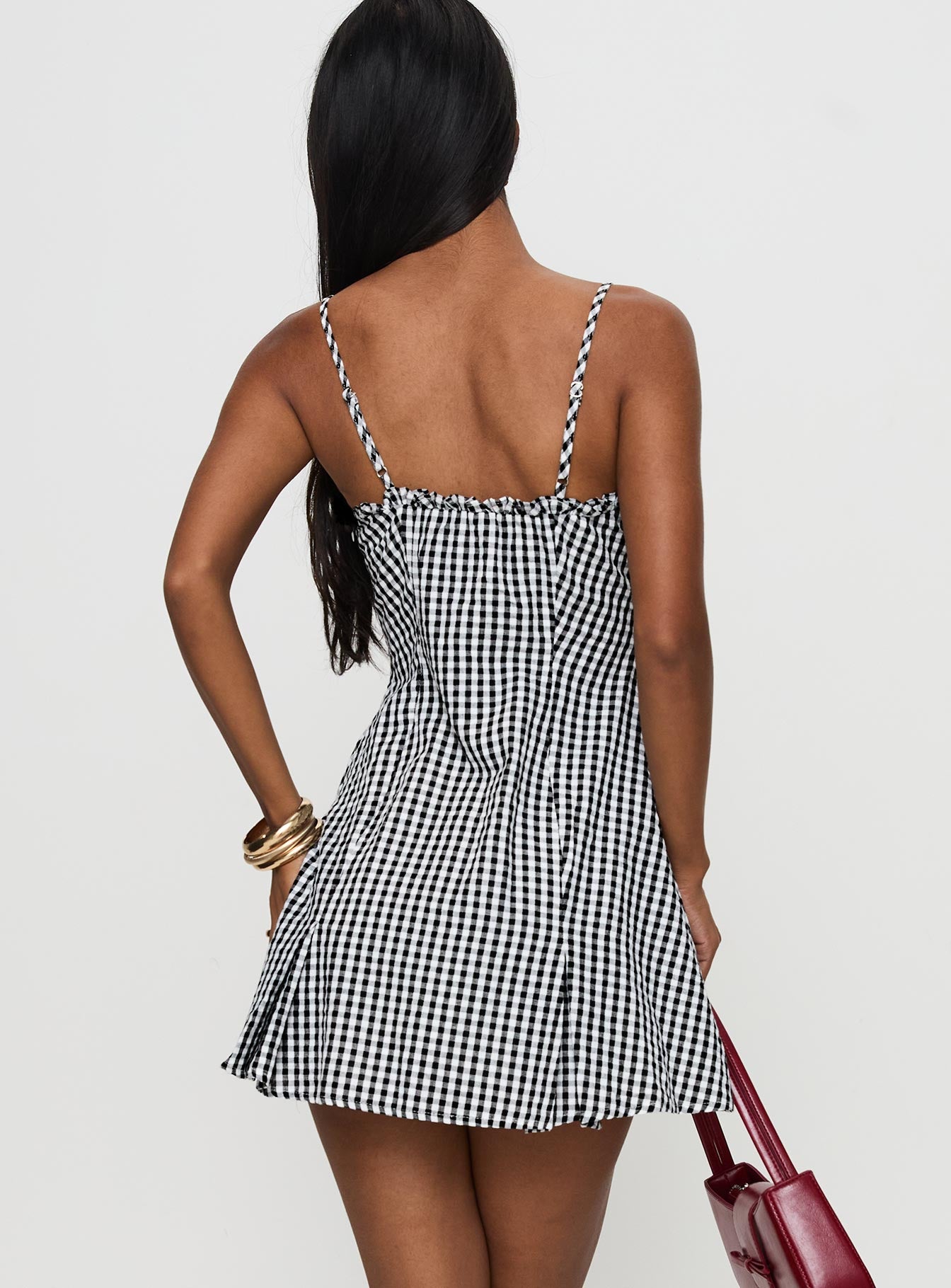 Bessette Mini Dress Black Gingham-Vipp Girl