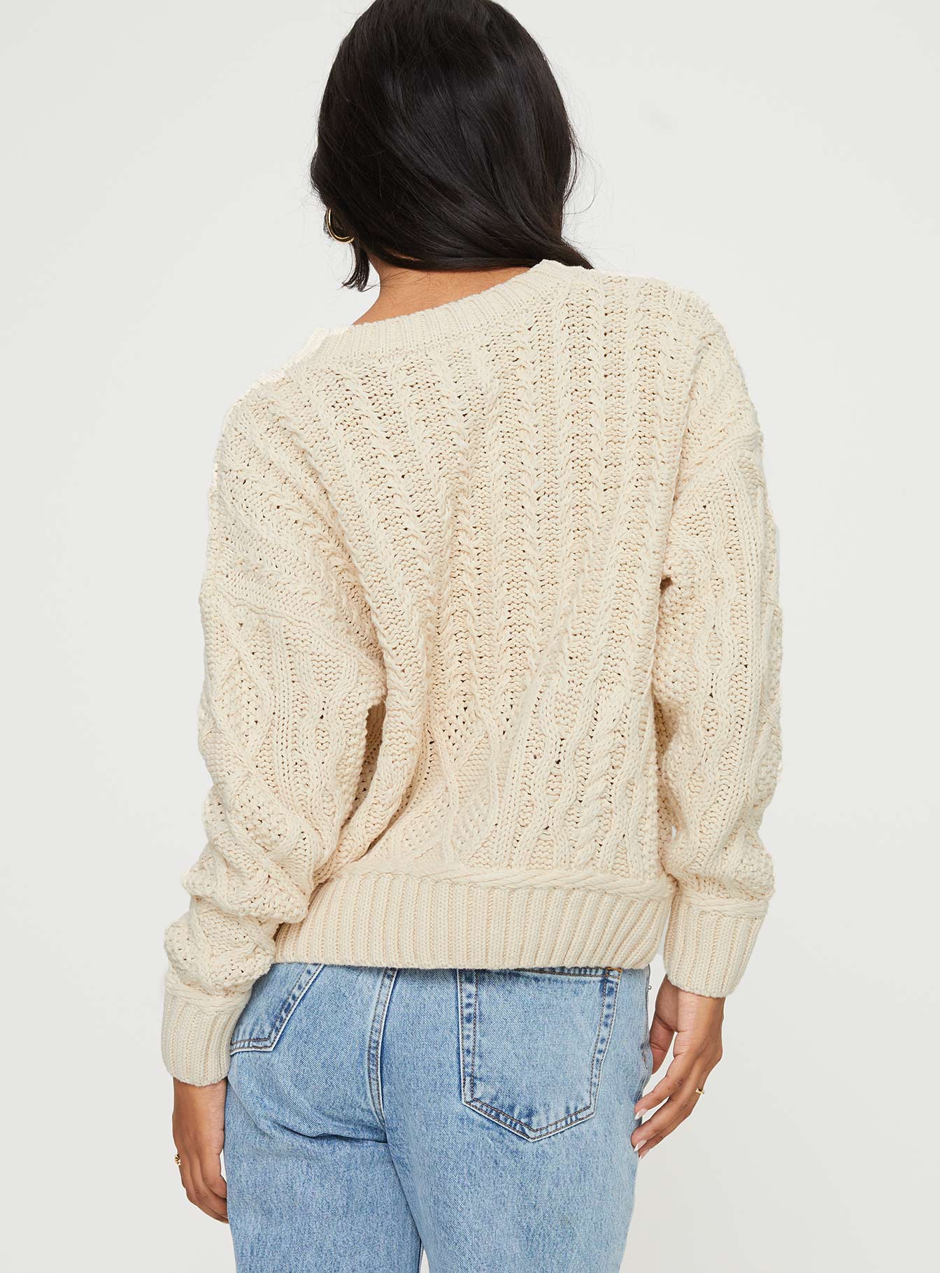 Dunham Cable Knit Sweater Beige-Vipp Girl