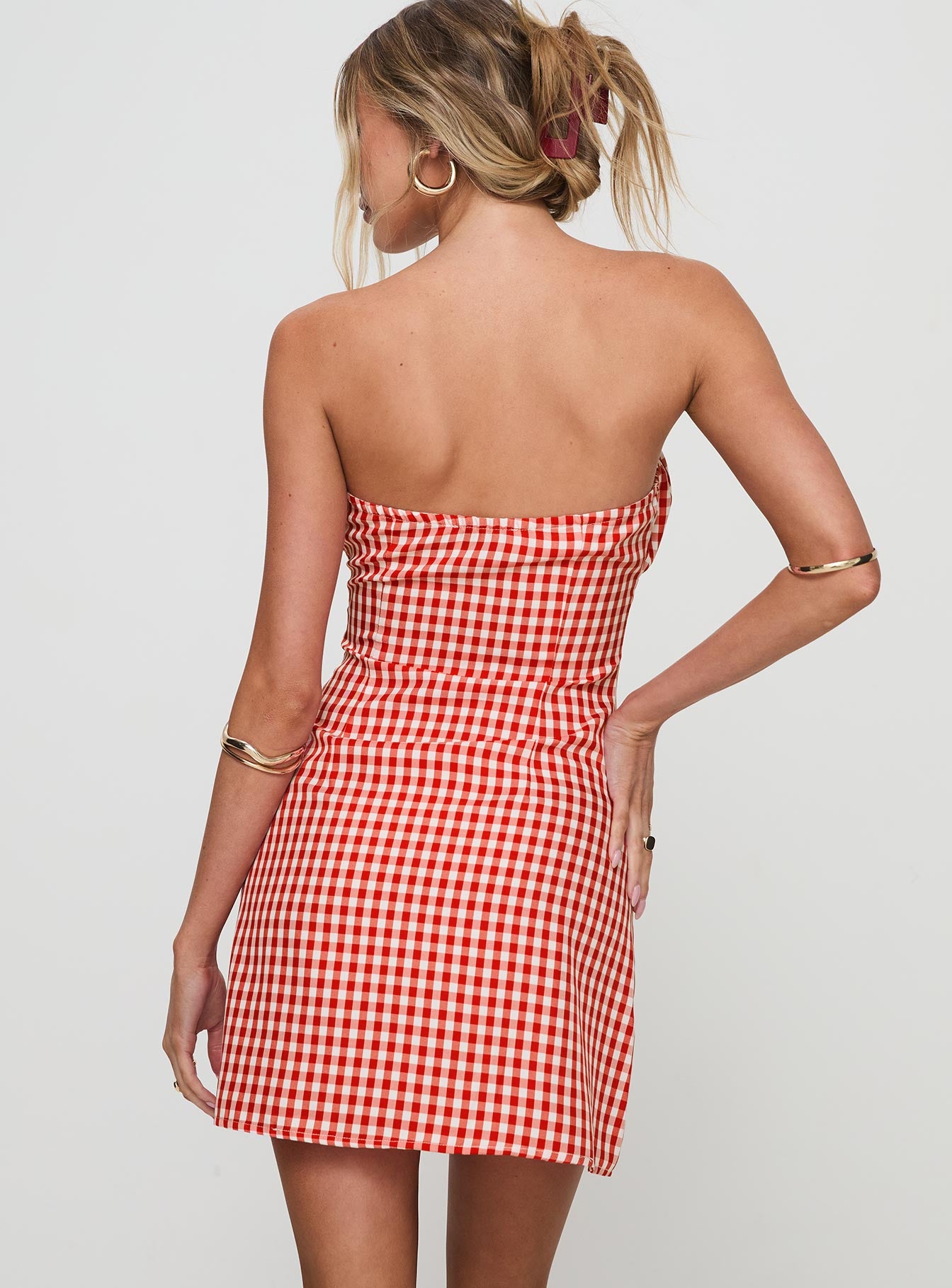 Double Date Mini Dress Red Gingham-Vipp Girl