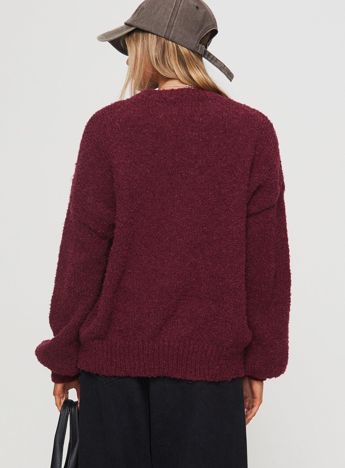 Niomie Knit Sweater Burgundy-Vipp Girl