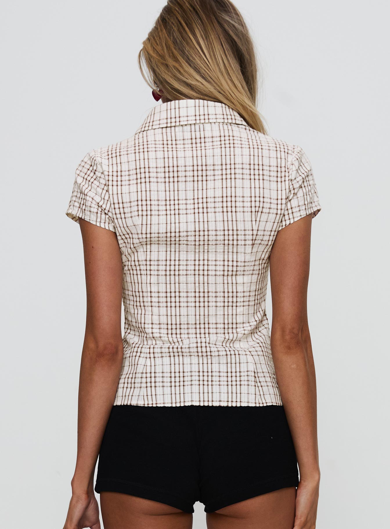 Cottesloe Blouse Top Brown Check-Vipp Girl