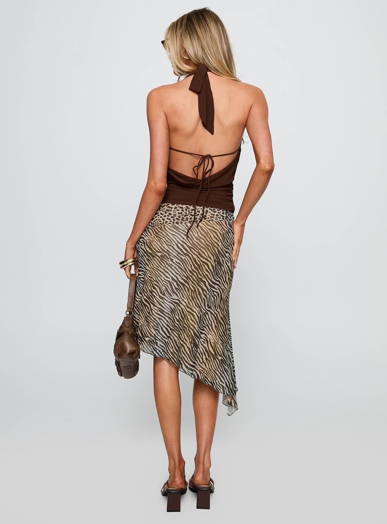 Diora Asymmetrical Midi Skirt Animal Print-Vipp Girl