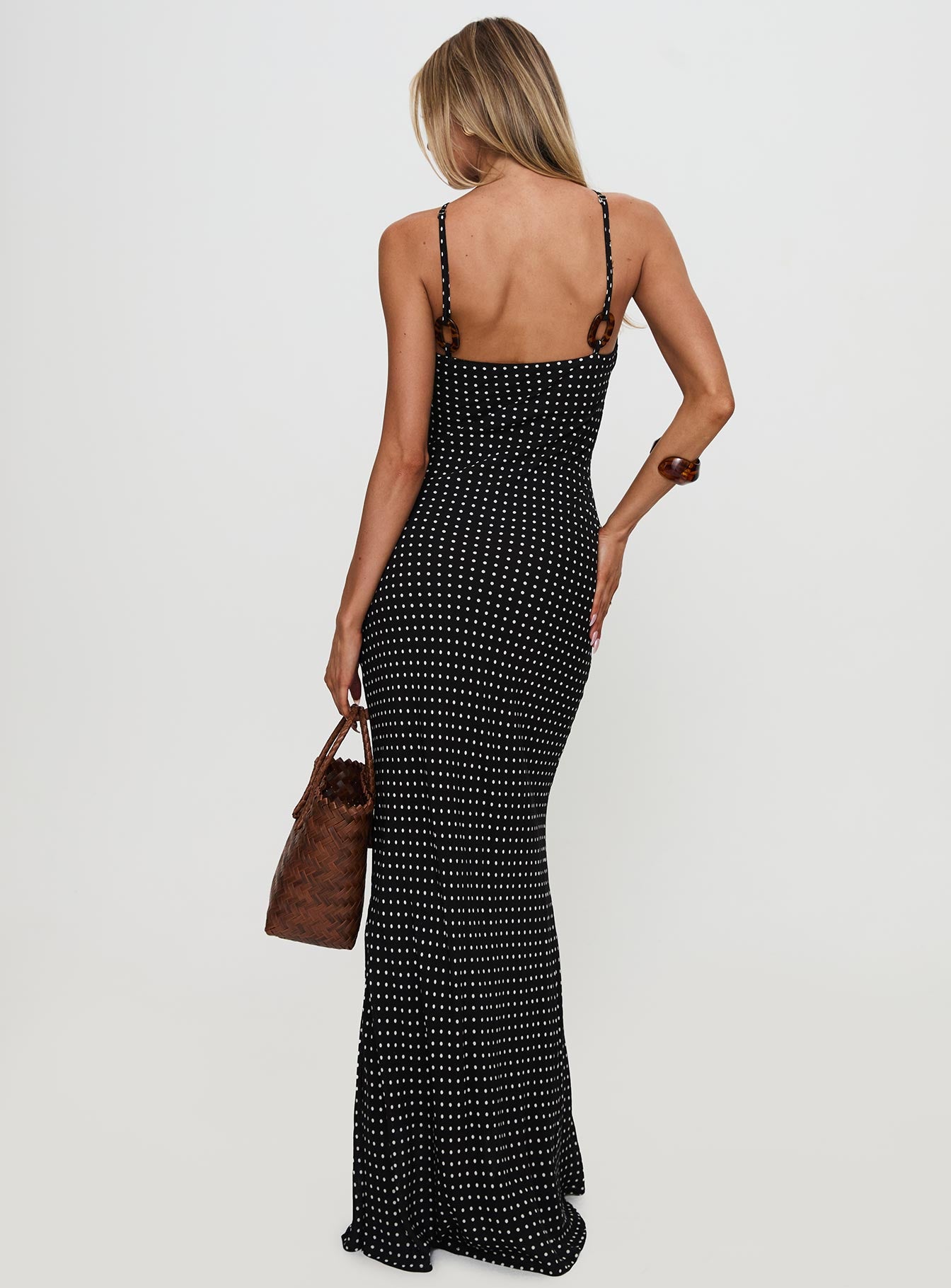 Evyn Halter Maxi Dress Polka Dot-Vipp Girl