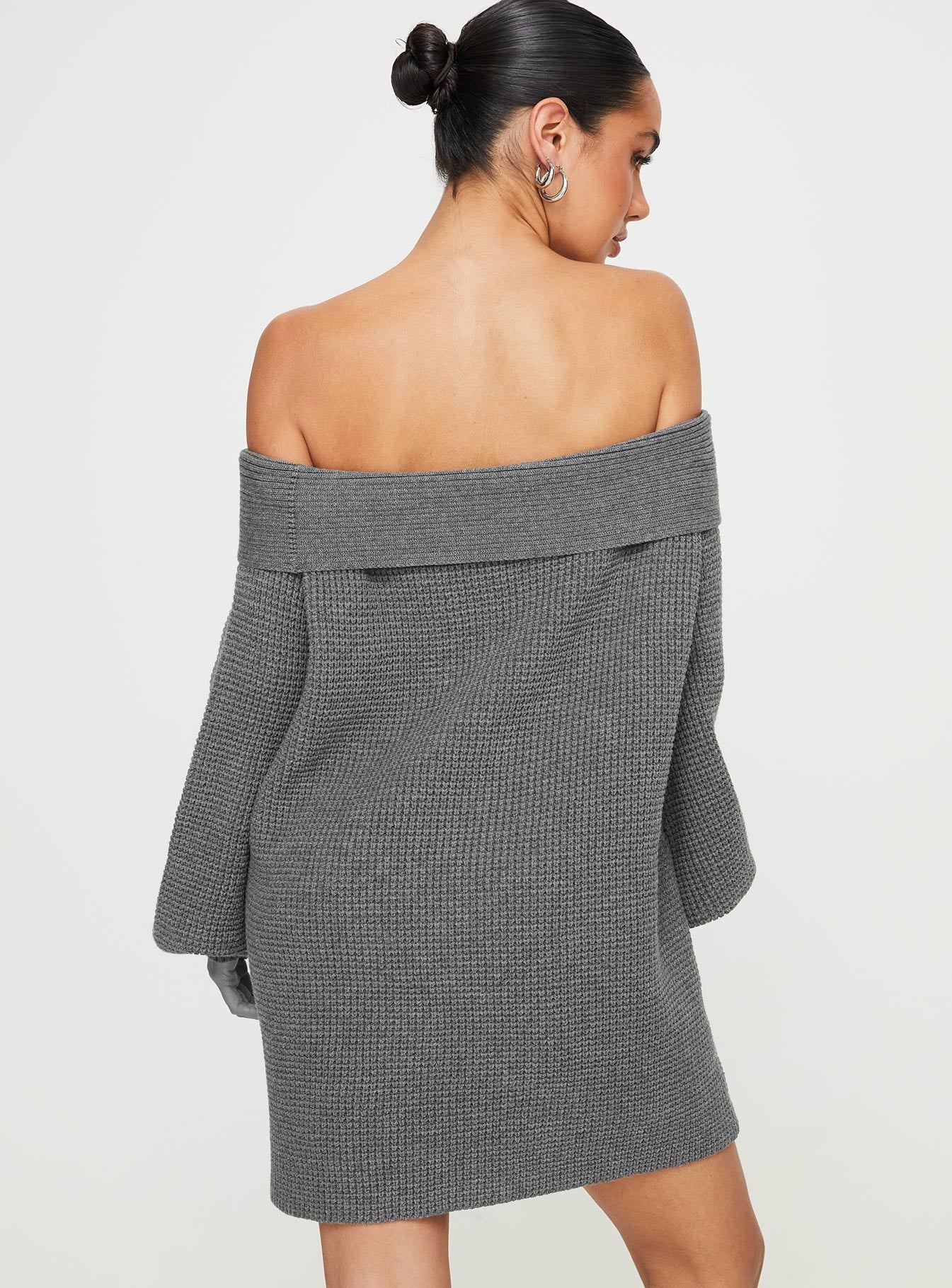 Deya Off The Shoulder Mini Dress Grey-Vipp Girl
