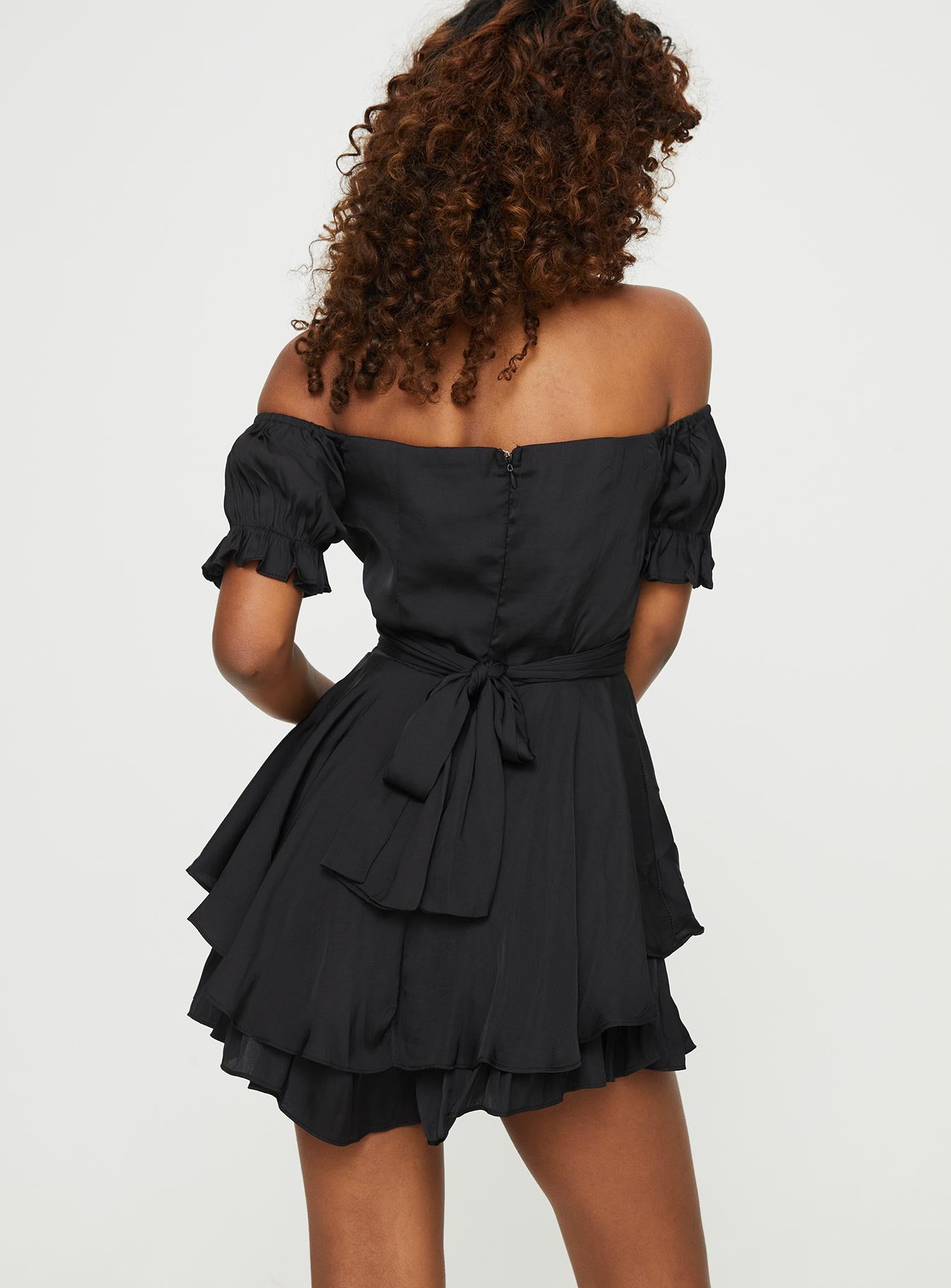 Poppins Off Shoulder Romper Black-Vipp Girl