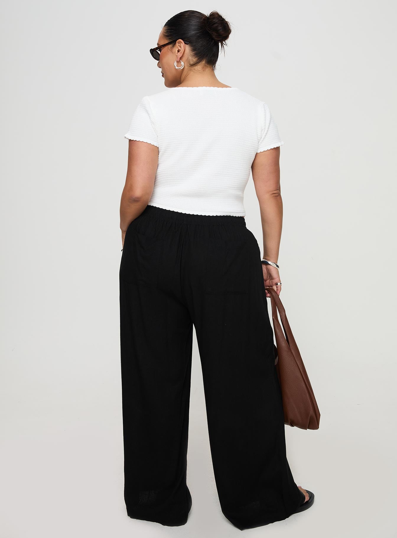 Louis Linen Blend Pants Black Curve-Vipp Girl