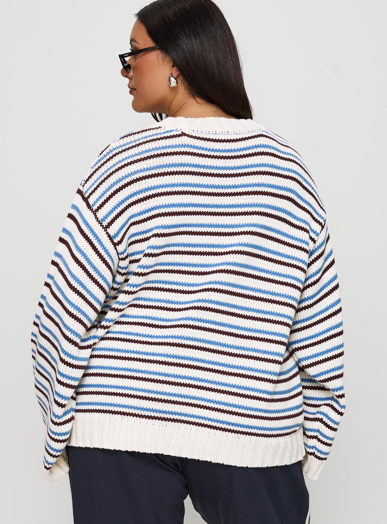 Karolyn Sweater Blue Stripe Curve-Vipp Girl