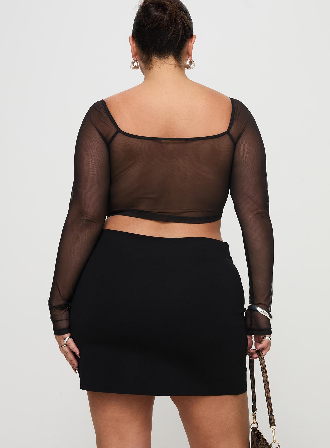 Karley Low Waist Mini Skirt Black Curve-Vipp Girl
