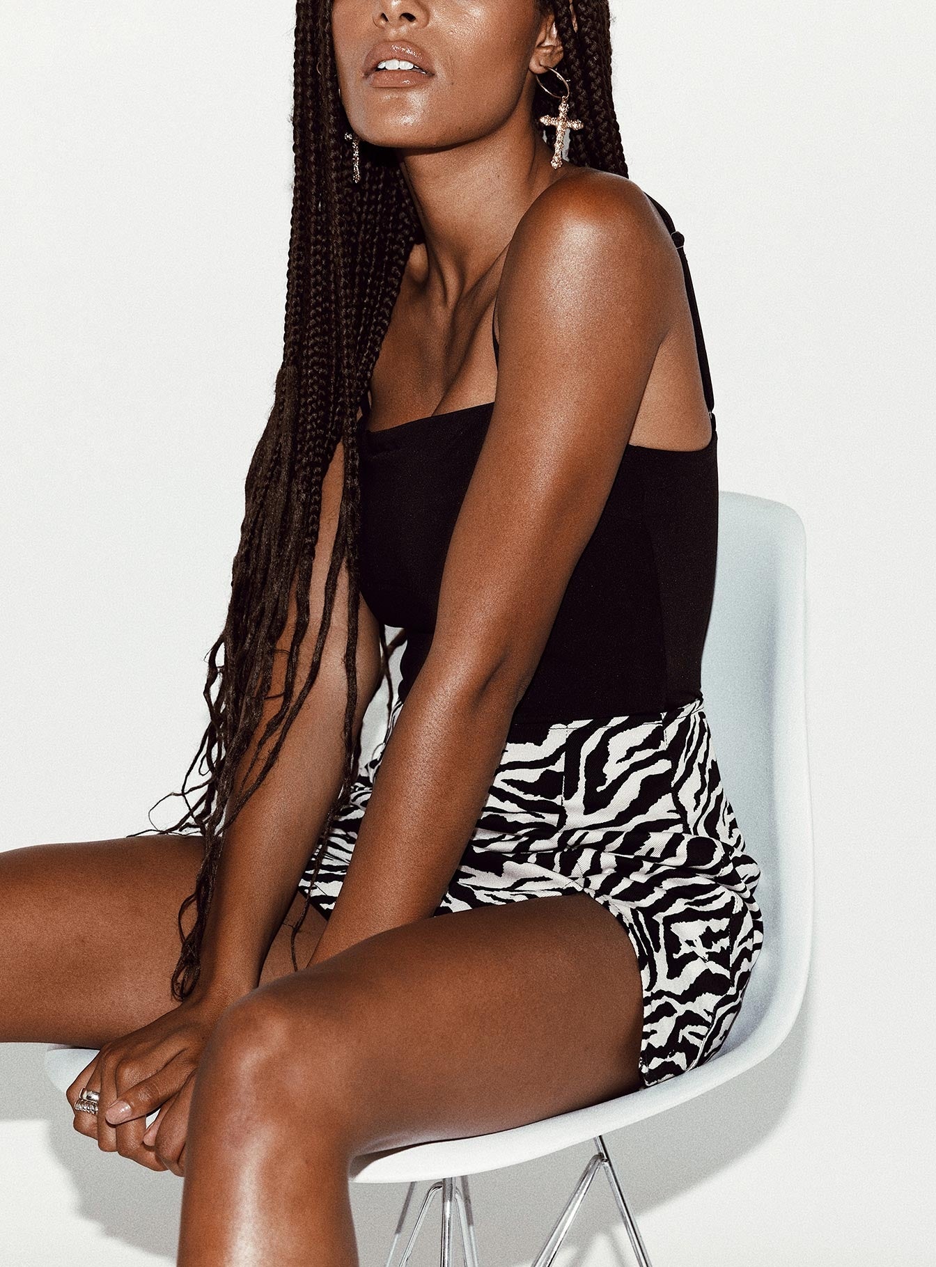 Motel Pelmet Skirt 90's Zebra Black & White-Vipp Girl