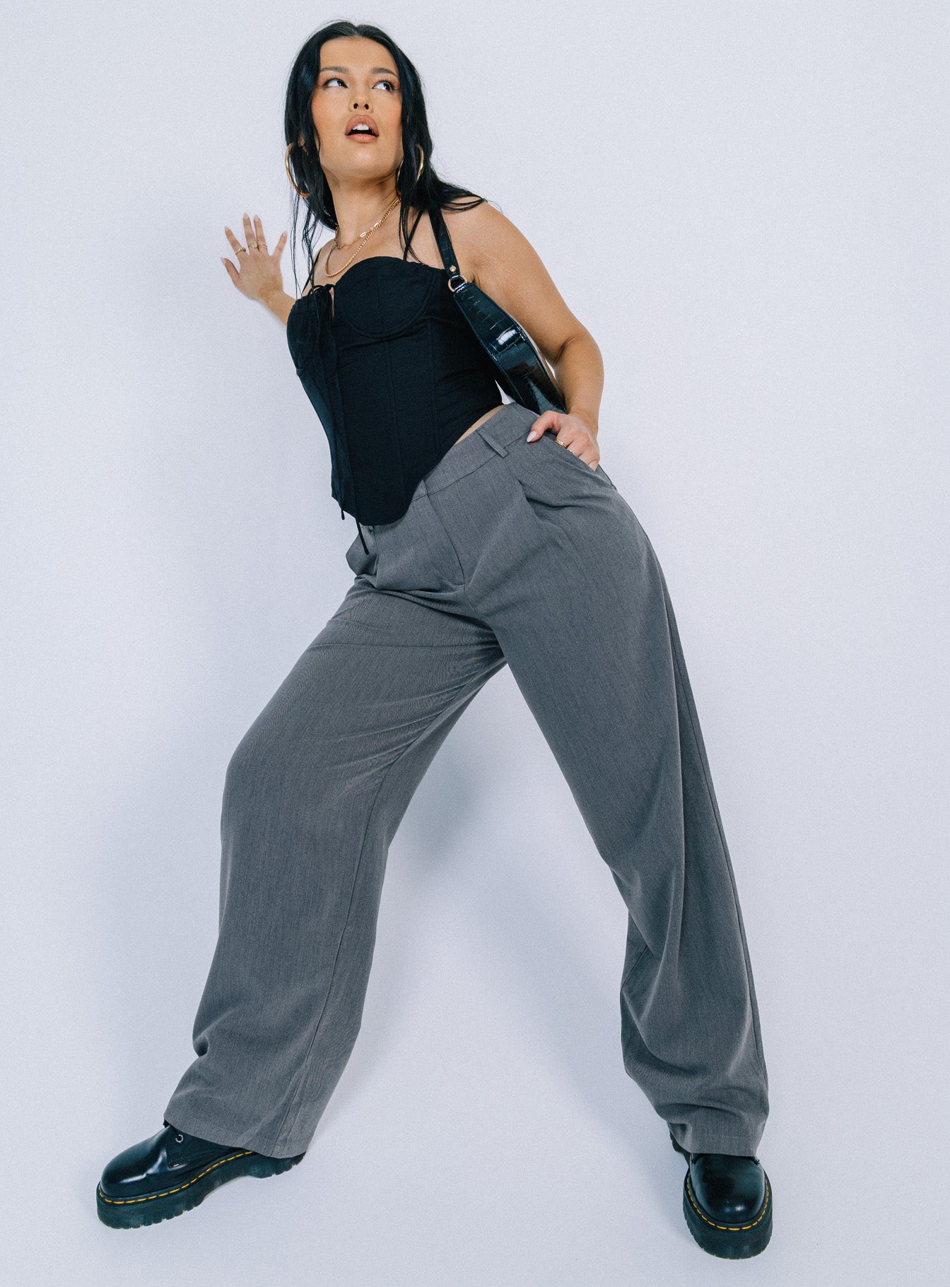 Motel Sakaria Trouser Tailoring Charcoal-Vipp Girl