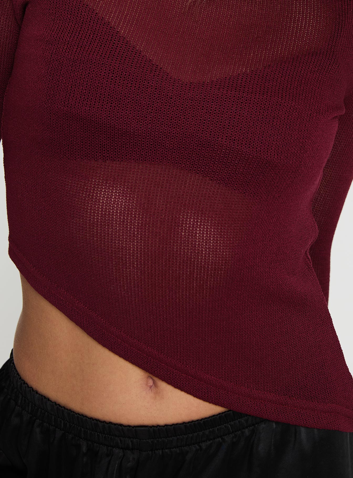 Pratt Long Sleeve Top Burgundy-Vipp Girl