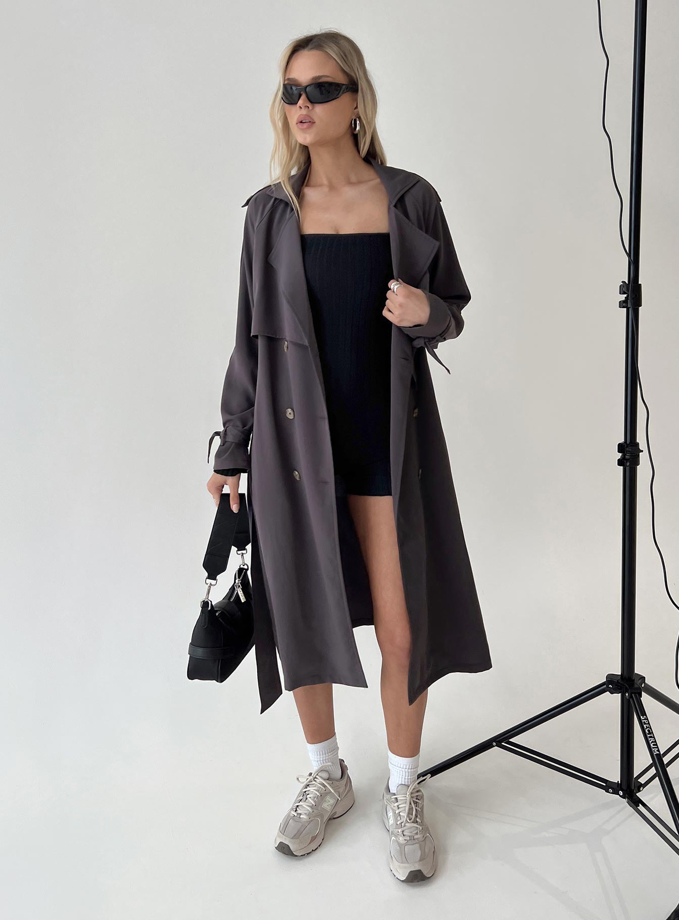 Cassie Trench Coat Grey-Vipp Girl