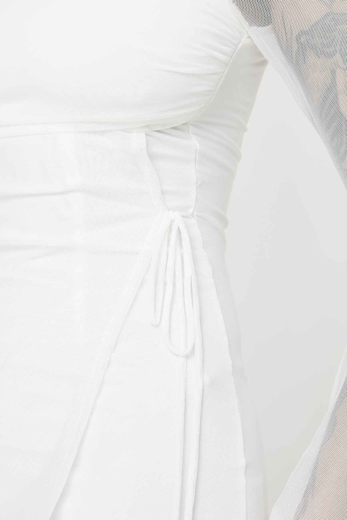 Martinez Long Sleeve Mini Dress White Tall-Vipp Girl