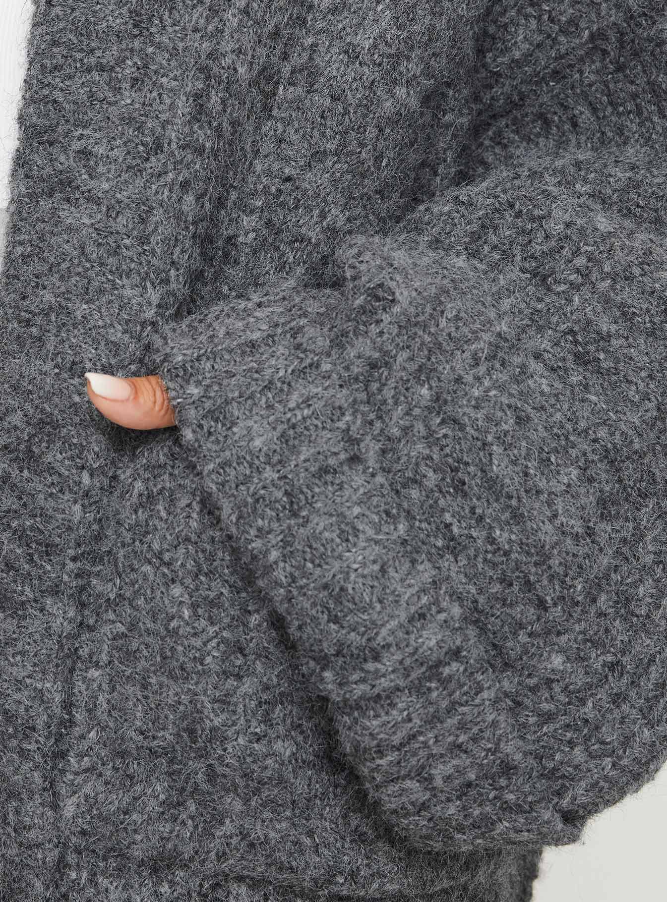 Paisleigh Cable Knit Cardigan Charcoal-Vipp Girl