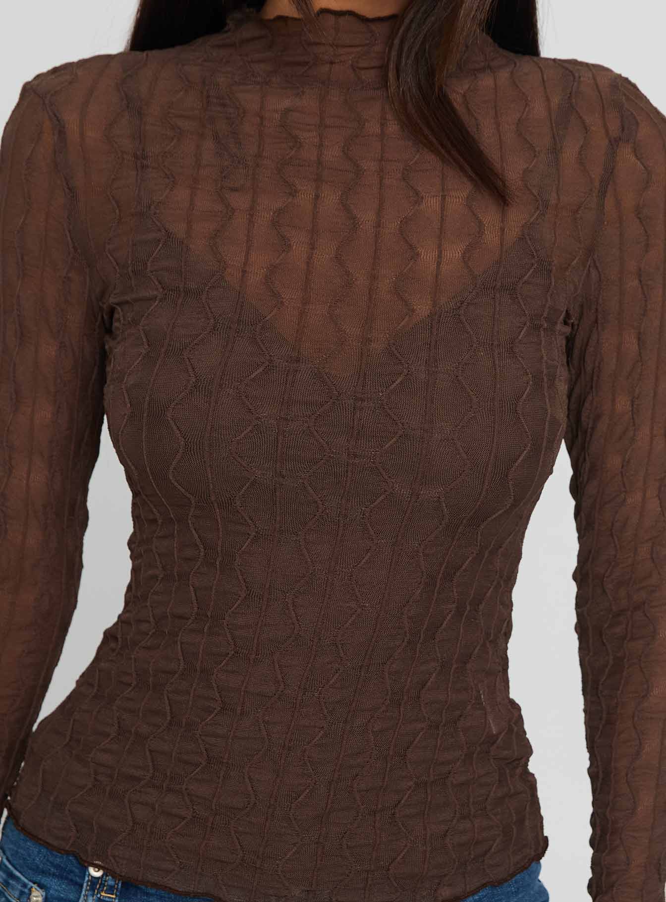 Fabiana Layered Long Sleeve Top Brown-Vipp Girl