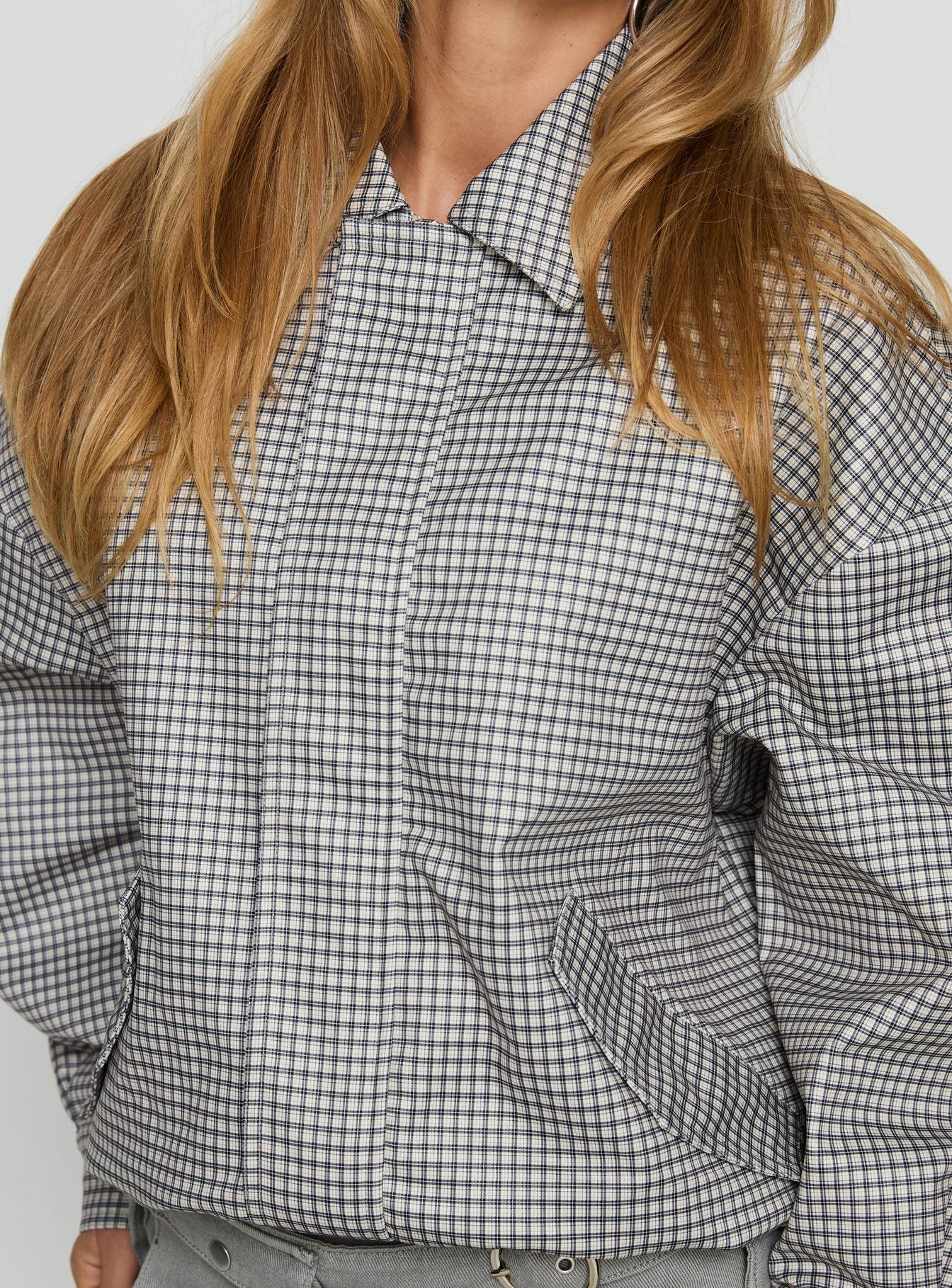 Kenny Bomber Jacket Cream Check-Vipp Girl