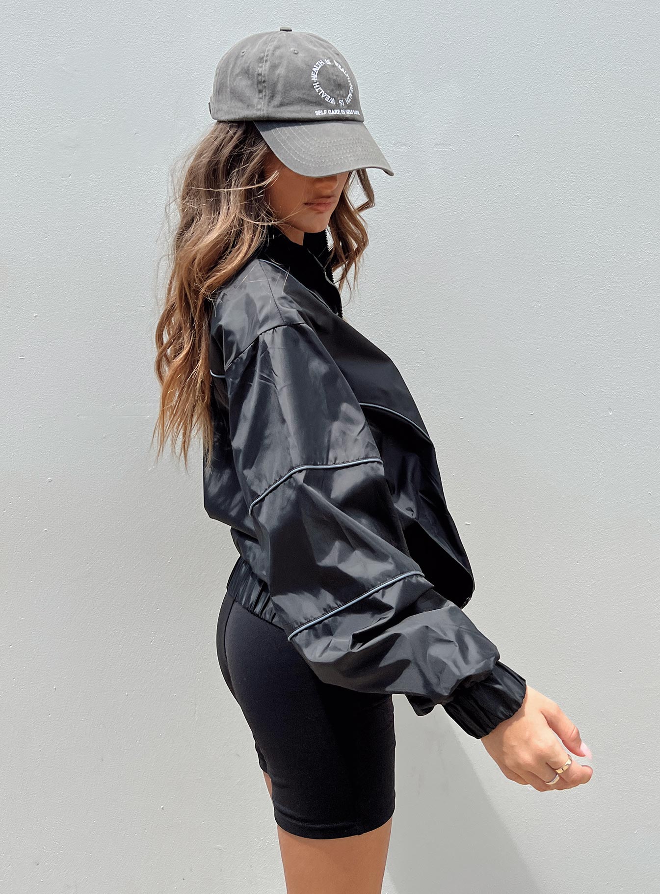 Haruko Windbreaker Jacket Black-Vipp Girl