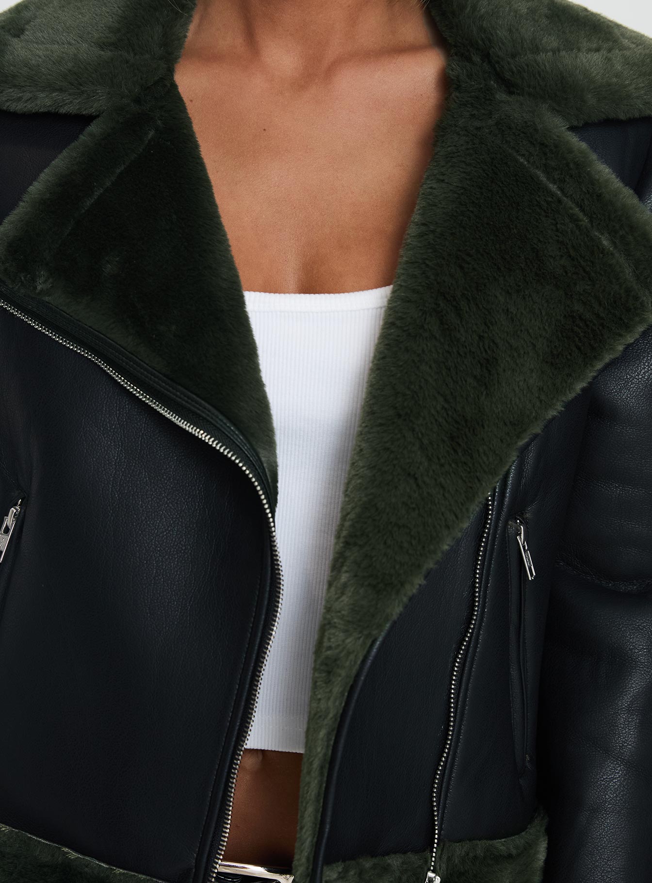 Phaidra Faux Leather Jacket Black-Vipp Girl