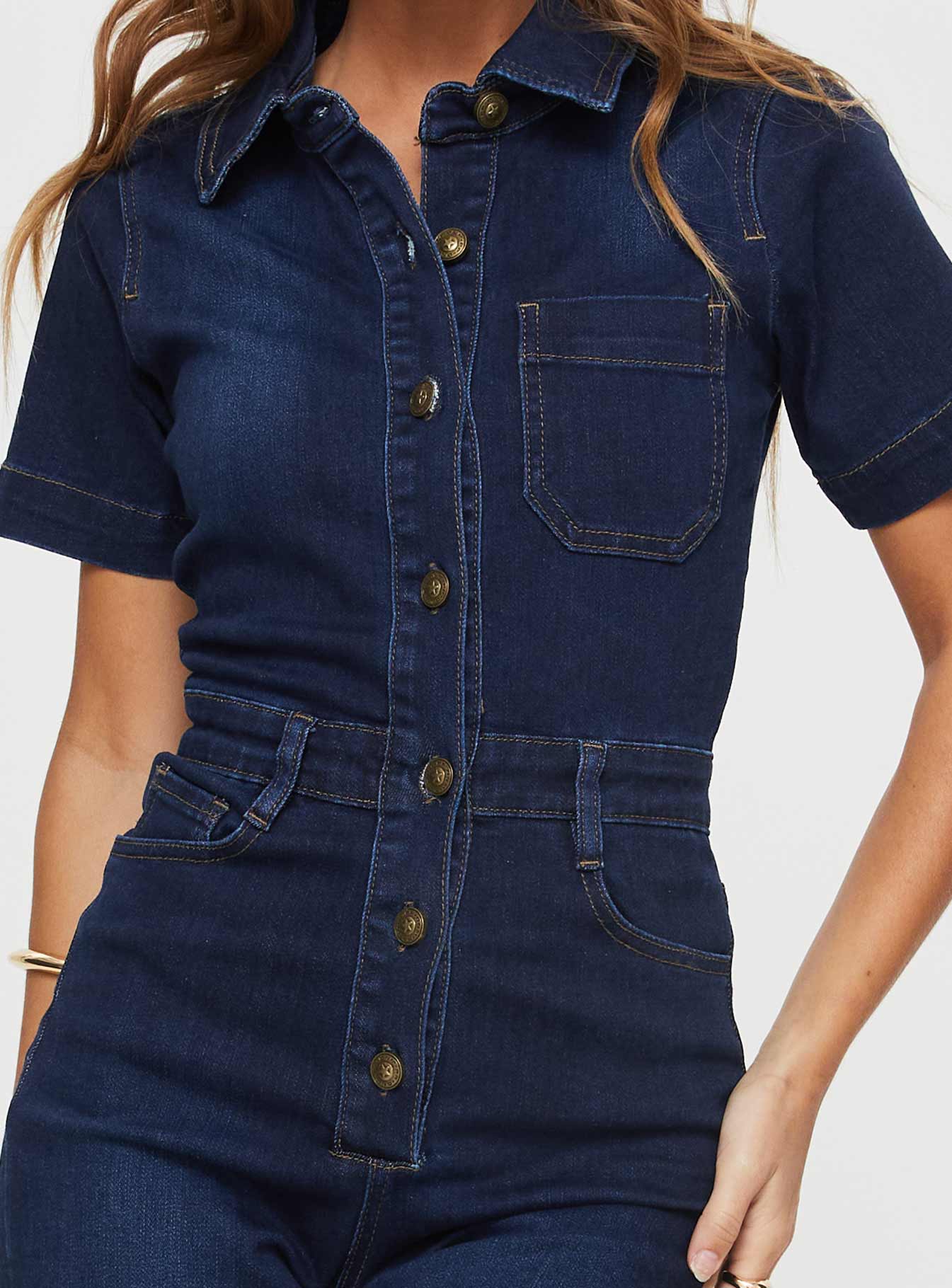 Muro Denim Jumpsuit Blue-Vipp Girl
