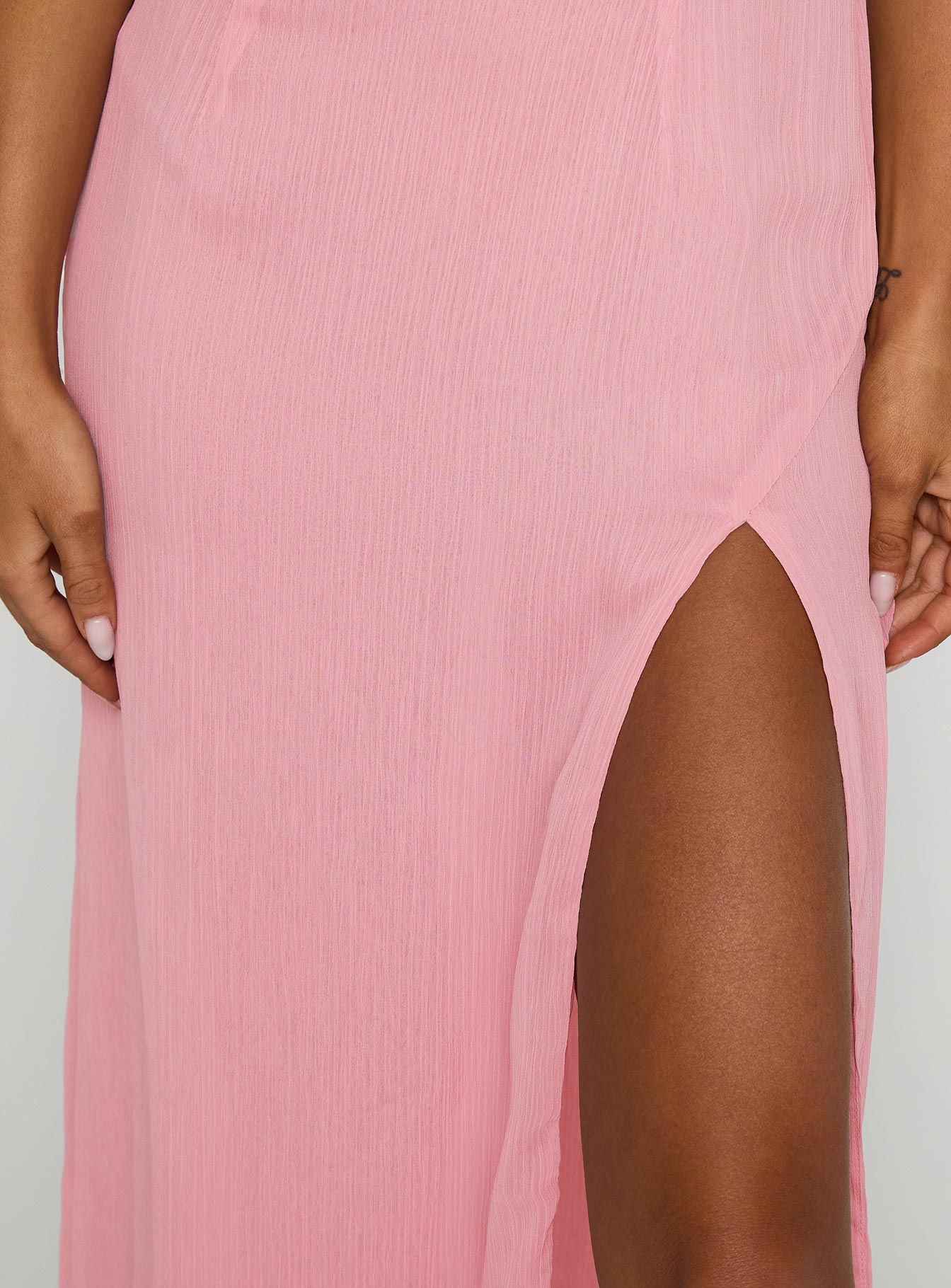 Kiss Of Life Chiffon Maxi Dress Pink-Vipp Girl