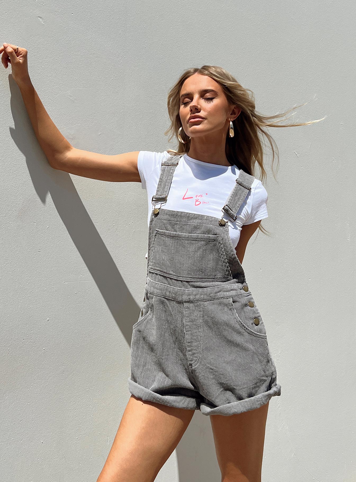Kacey Short Overalls Grey-Vipp Girl