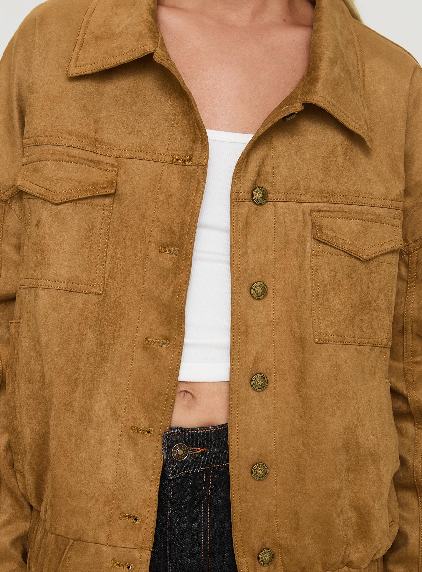 Ristretto Faux Suede Bomber Brown-Vipp Girl