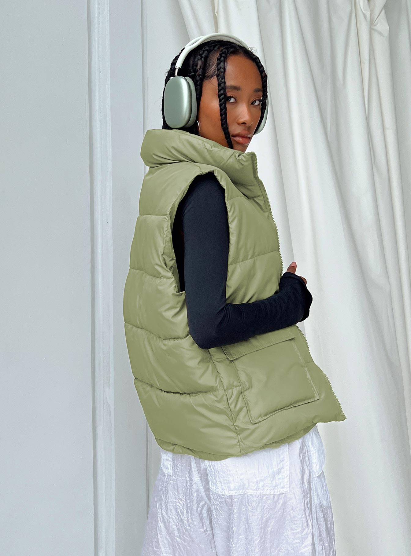 Rowan Vest Khaki-Vipp Girl